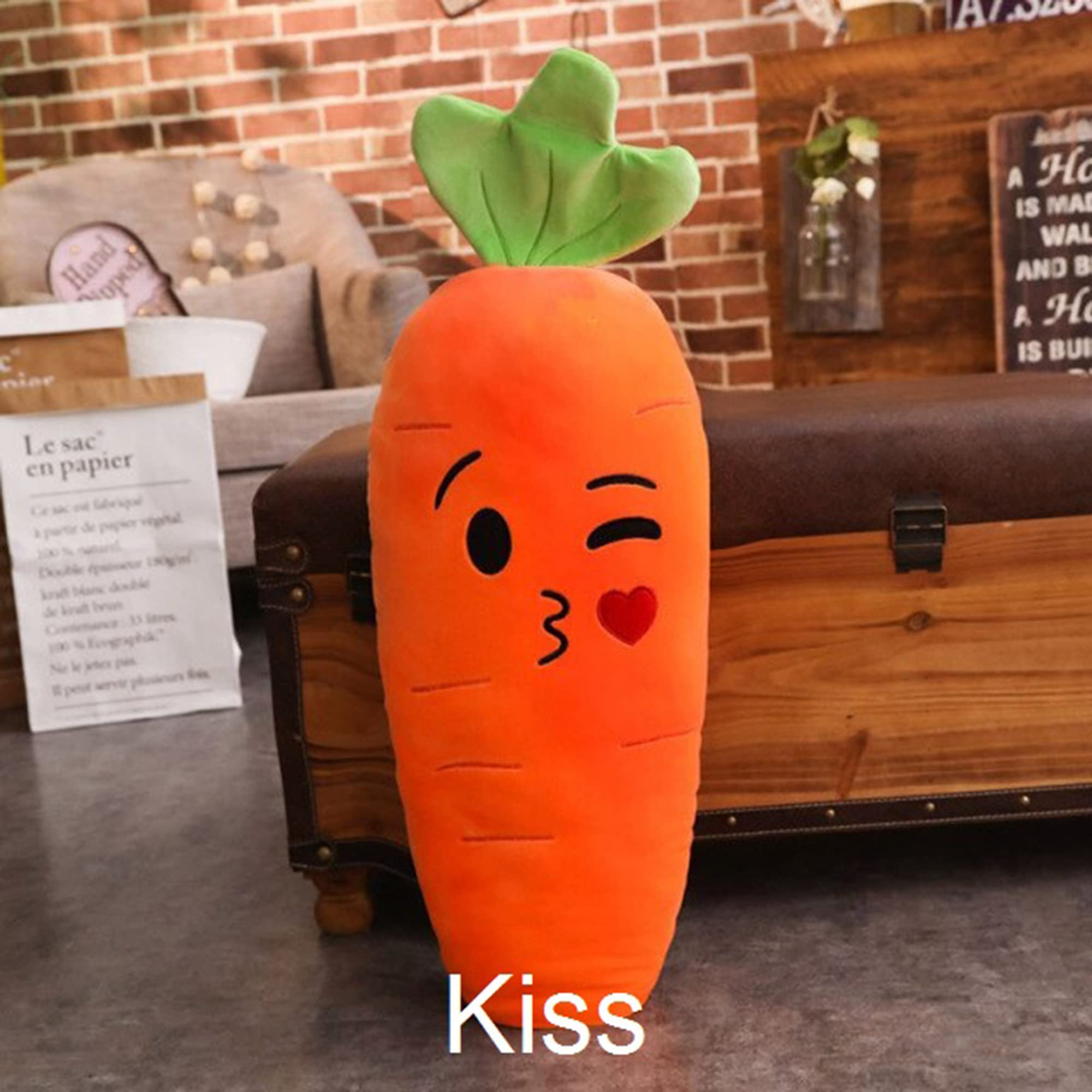 110cm Carrot Body Pillow - Extra Long Hug Pillow for Adults, Soft Plush Bolster Pillow for Couples & Long Distance Relationships, Cute Carrot-Shaped Cuddle Pillow for Sleeping, Anime & Home Decor (43.3 inch, Playful Design)