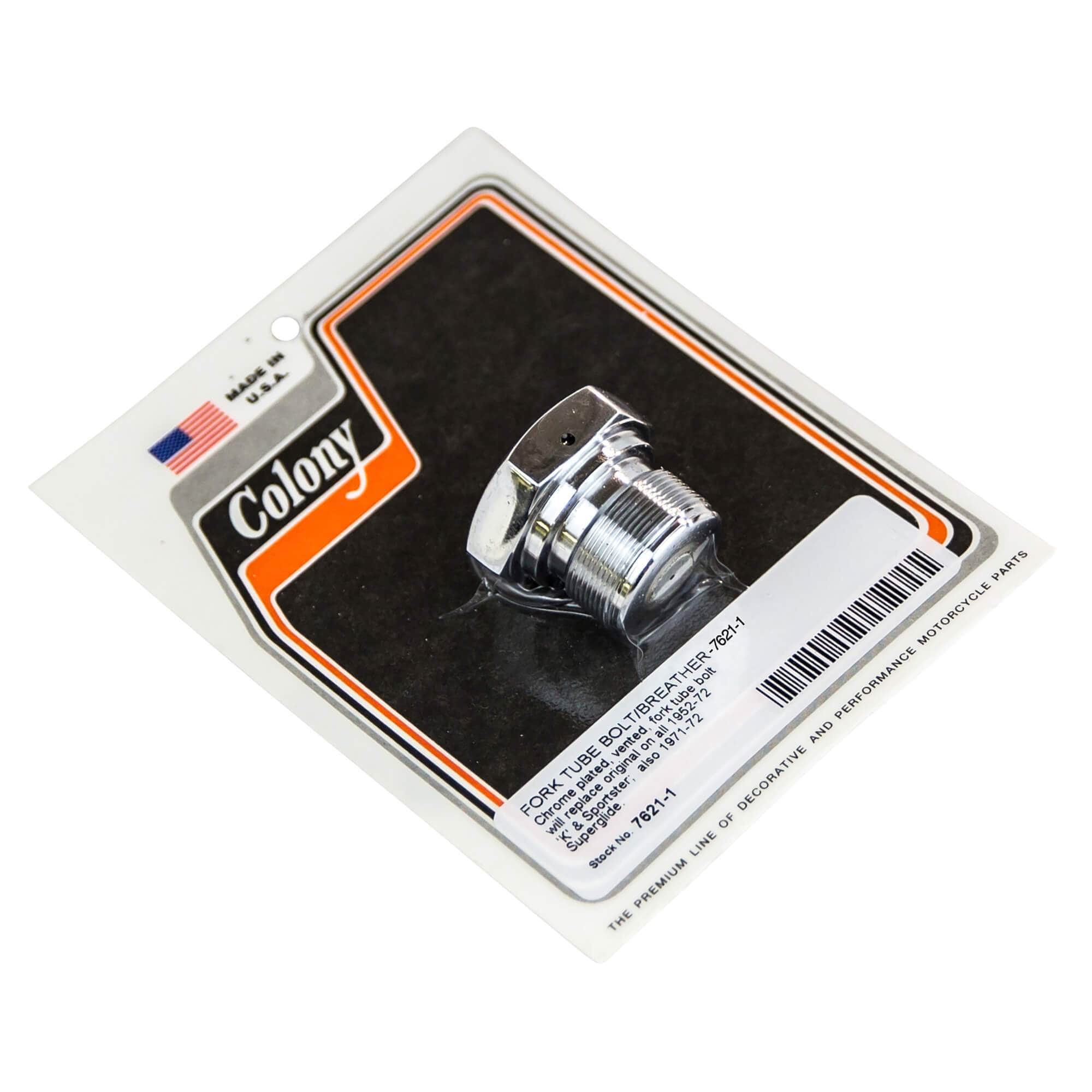 Harley Davidson Sportster & Superglide Fork Tube Cap/Bolt/Breather (1952-1972) - Chrome Plated Replacement Part for Motorcycle Maintenance & Restoration
