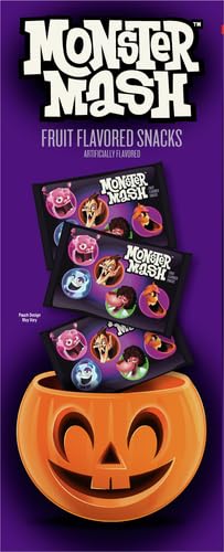 Monster Mash Spooky Berry Fruit Flavored Snacks - Gluten Free Treat Pouches (28 Count) | Halloween Party Favors, School Snacks & On-the-Go Healthy Treats