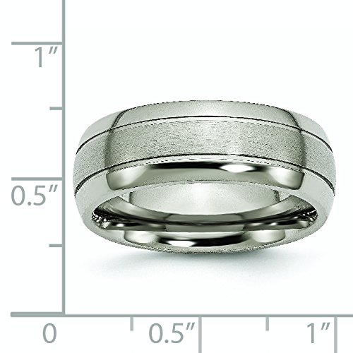 Men's Titanium Wedding Band Ring - 8mm Brushed & Polished Grooved Design - Durable & Comfortable for Everyday Wear, Anniversary Gifts & Special Occasions