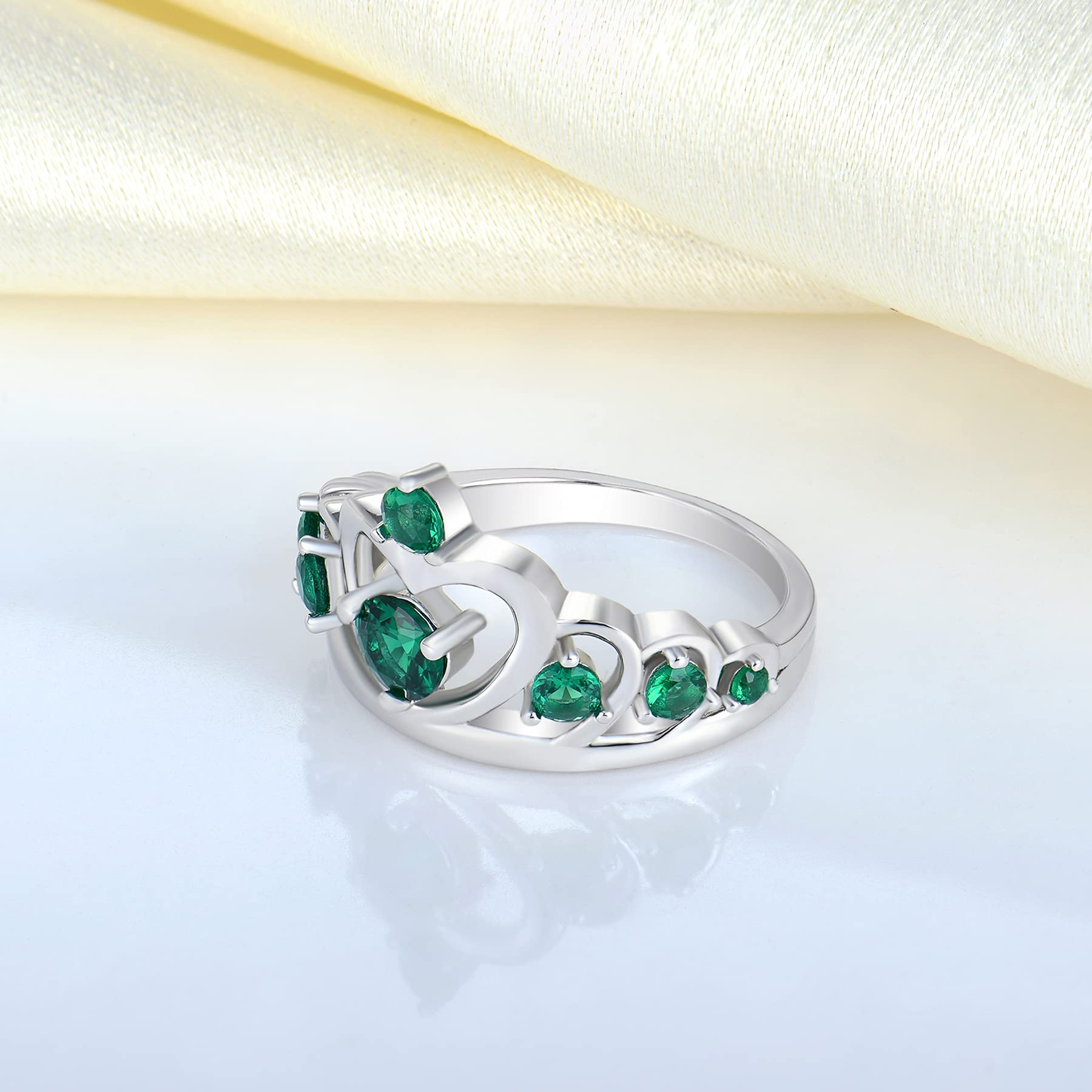 YL 925 Sterling Silver Heart Engagement Rings - Queen Birthstone Jewelry for Women, Anniversary & Wedding Gifts (Perfect for Proposals, Valentine's Day & Special Occasions)