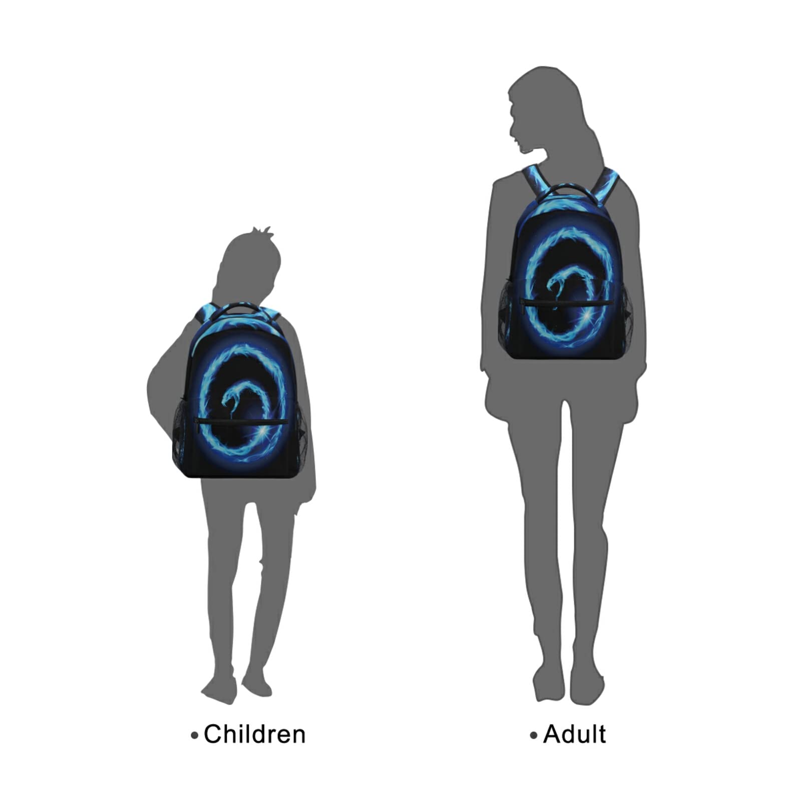 Blue Snake Pattern Waterproof Laptop Backpack for Students - School Bookbag for Boys & Girls, Men & Women | Durable Daypack for Outdoor Camping, Travel & Daily Use