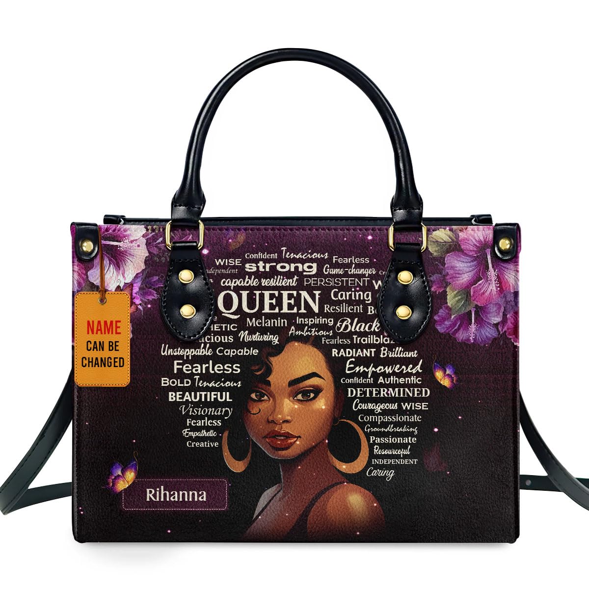 Custom Leather Handbag for African American Women - Personalized Christmas Gift for Her - Perfect for Work, Date Night & Special Occasions