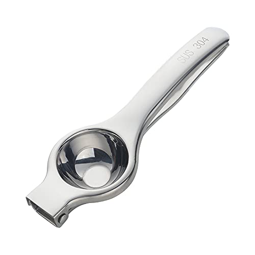 Premium Stainless Steel Lemon Squeezer - Heavy Duty Citrus Juicer & Manual Fruit Press for Lime, Orange, Grapefruit - Max Juice Extraction (Silver) - Perfect for Cocktails, Baking & Healthy Juicing at Home