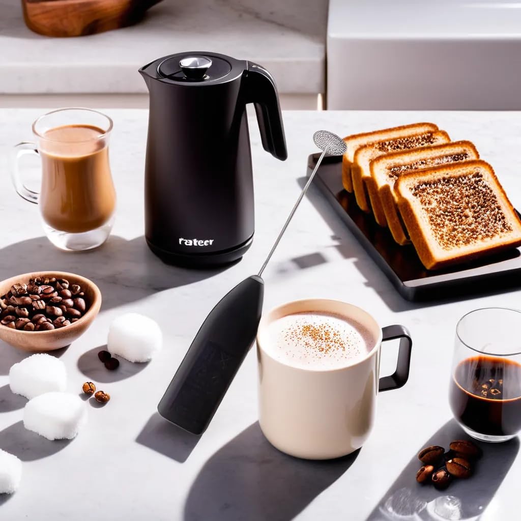 IKEA Milk Frother 303.011.67 - 2 Pack Black Handheld Electric Whisk for Coffee, Latte & Cappuccino - Perfect for Home Baristas & Coffee Lovers