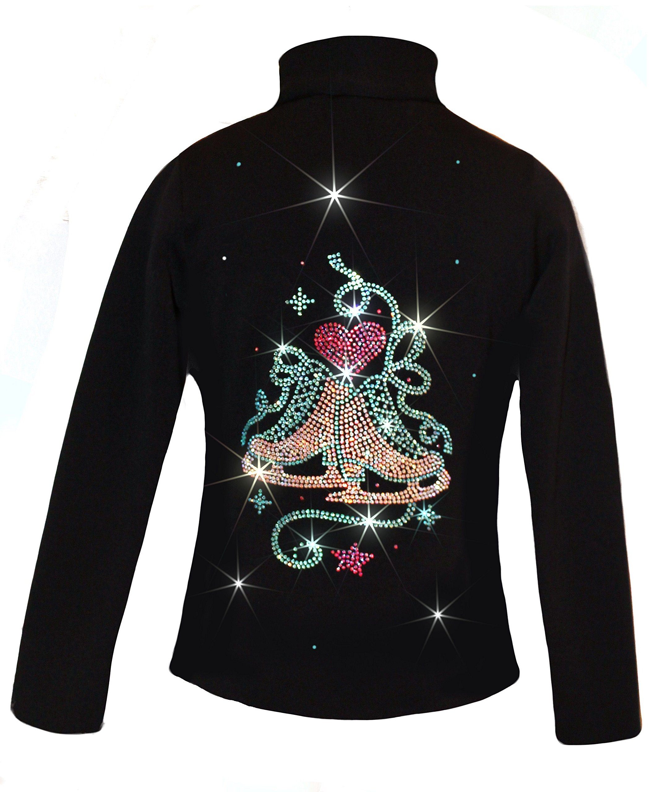 Polartec Ice Fire Figure Skating Jacket with Heart Design - Warm & Stylish Winter Skating Apparel for Ice Rink & Outdoor Performance