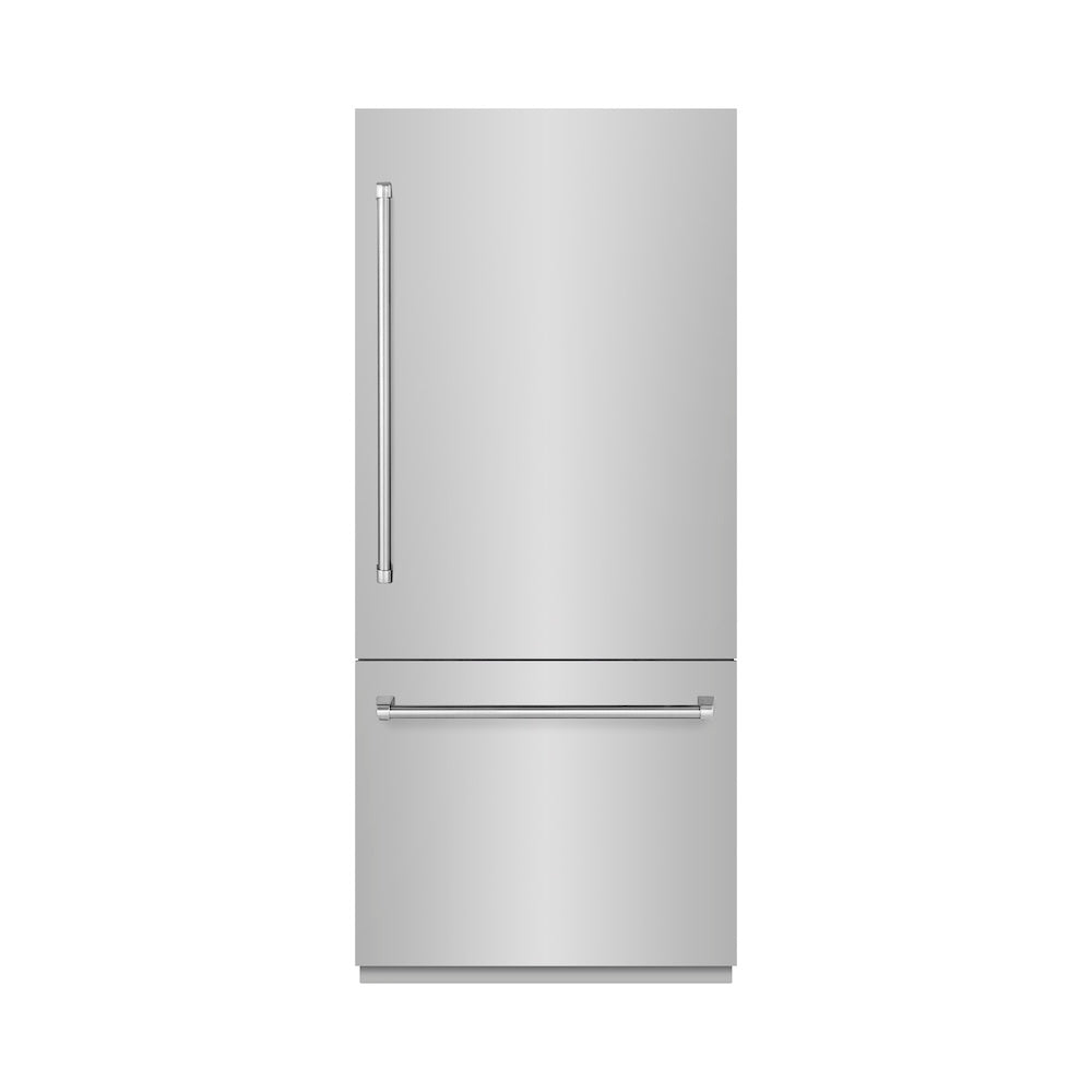 ZLINE 36-Inch Built-In Bottom Freezer Refrigerator - 19.8 cu.ft Stainless Steel with Water Dispenser & Ice Maker (RBIT 304 36) - Perfect for Modern Kitchens, Restaurants, and Open-Concept Living Spaces