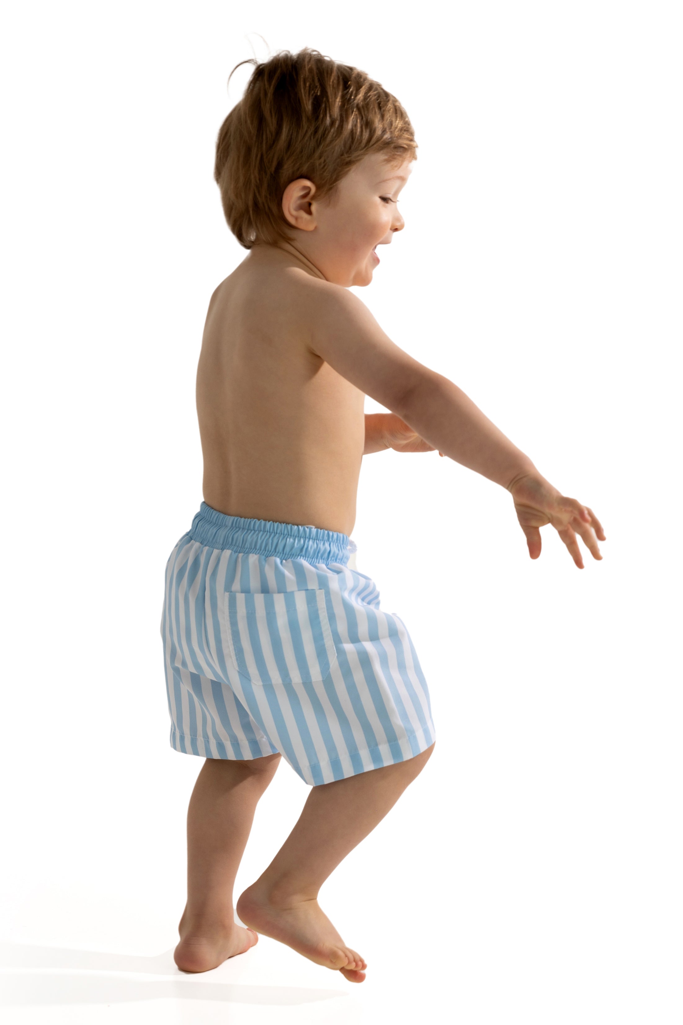 BLUE STRIPES Swim Shorts for Men - Quick Dry Beach Swimwear with Pockets | Perfect for Swimming, Surfing & Summer Vacations