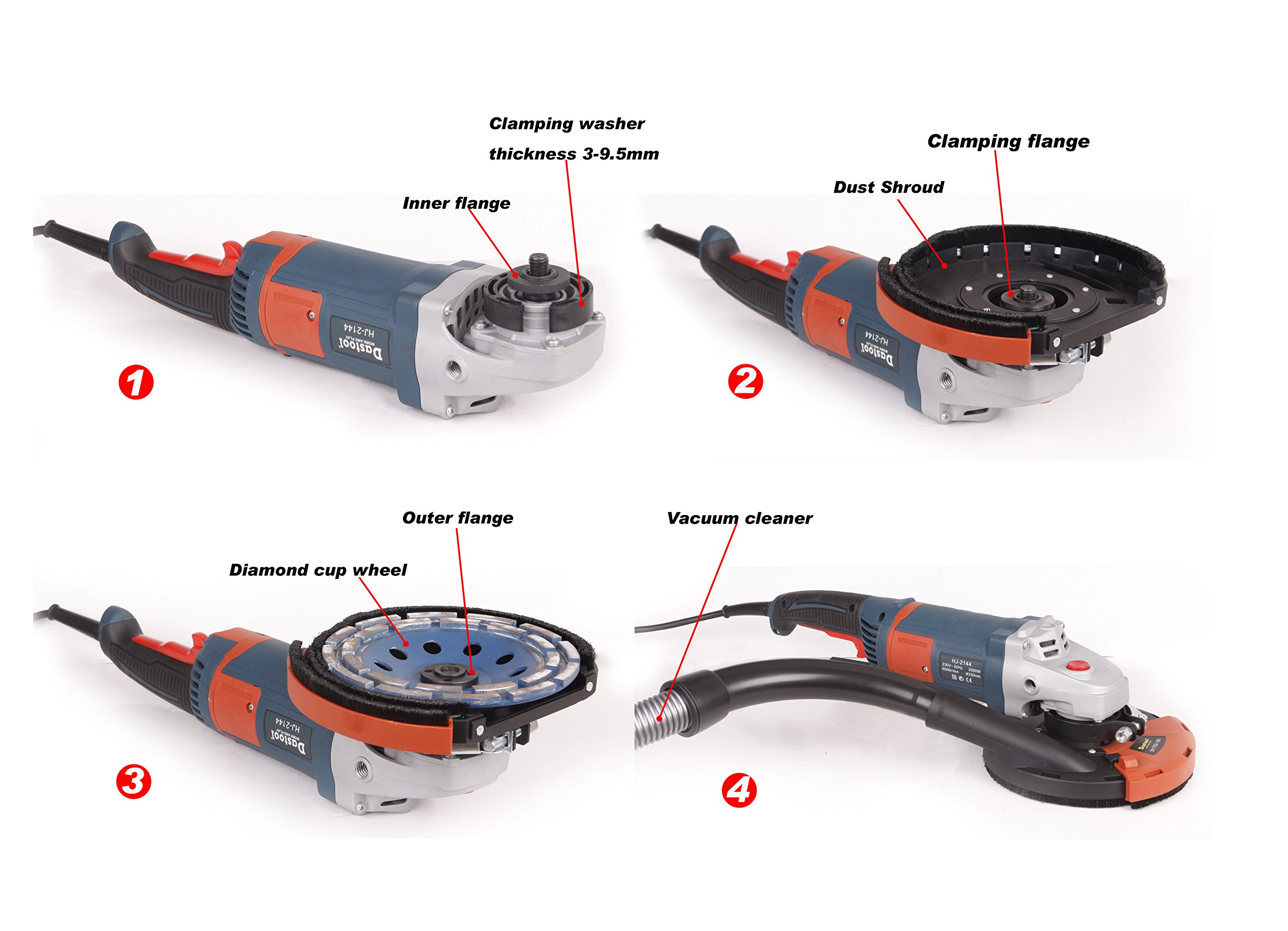 Universal 7-Inch Expert Surface Grinding Dust Shroud for Angle Grinder | Dt1702-180 | Perfect for Concrete, Metal & Tile Work | Dust Control Solution for Construction & DIY Projects
