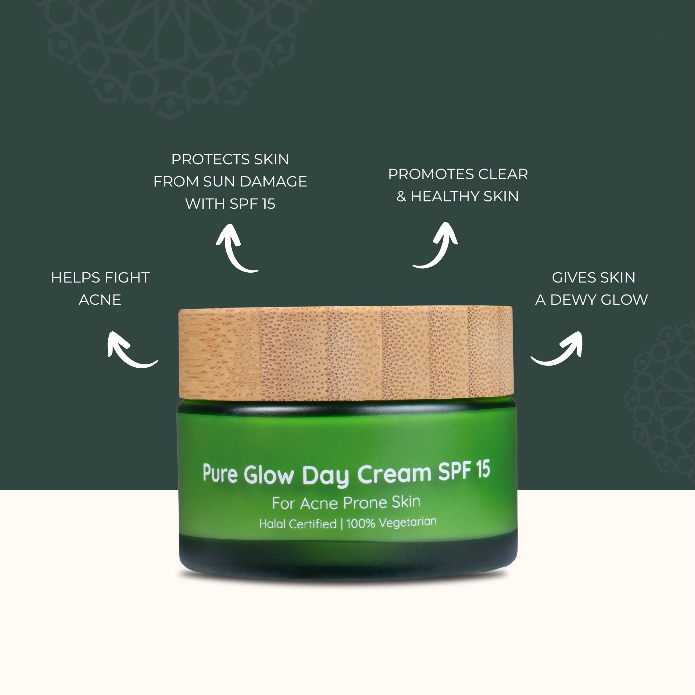 Lafz Organix Pure Glow Day Cream 50g - Natural Face Moisturizer with Antioxidants for Hydration & Radiance | Perfect for Daily Skincare Routine & Dry Skin Care