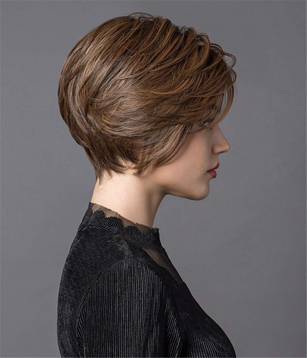 OYSRONG Heat Resistant Synthetic Fiber Wig for Women - Light Brown Straight Short Hairpiece | Perfect for Cosplay, Daily Wear & Costume Parties