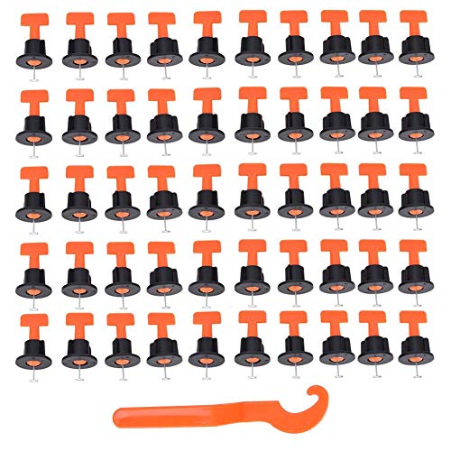 50Pcs Tile Leveling System Spacers - 2-6mm Adjustable Floor & Wall Tile Levelers for 3-25mm Thick Ceramic Tiles - Perfect for Bathroom, Kitchen & Backsplash Installation