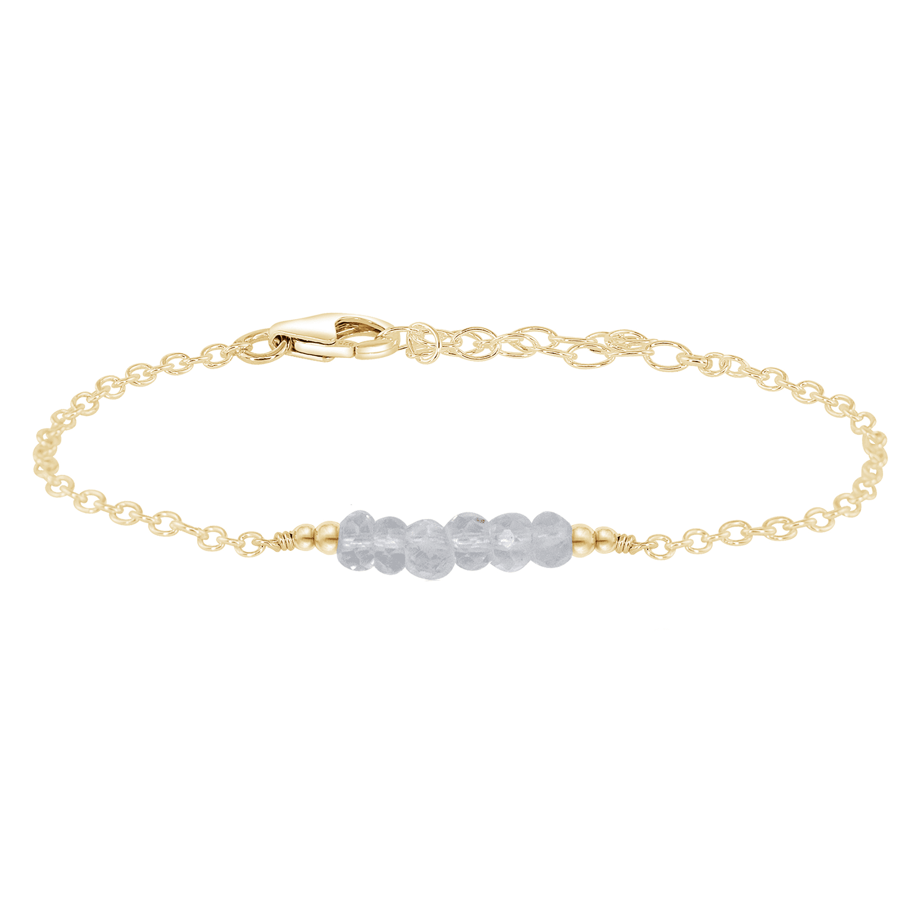 Sparkling Crystal Quartz Gemstone Faceted Bead Bar Bracelet for Women - Elegant Healing Jewelry for Meditation, Yoga & Spiritual Gifts