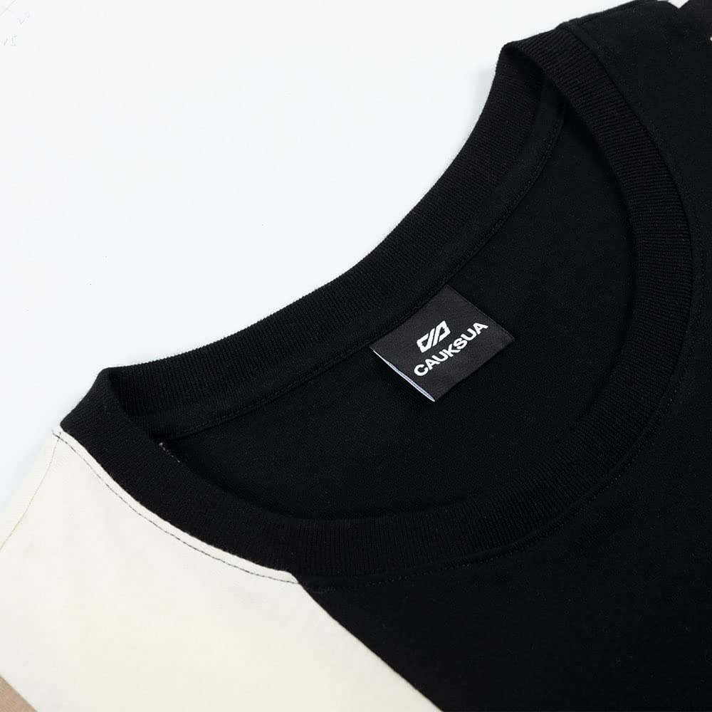 Men's Black & White Striped T-Shirt - Breathable Cotton Casual Stitched Top for Everyday Wear - Perfect for Work, Outings & Relaxation