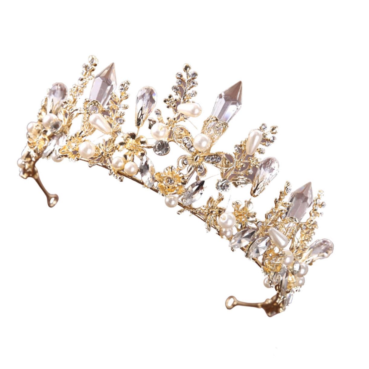 Elegant Baroque Crystal Tiara Crown for Women - Bridal Wedding Headpiece, Fairy Hair Accessories for Bride, Prom, Pageant & Special Occasions