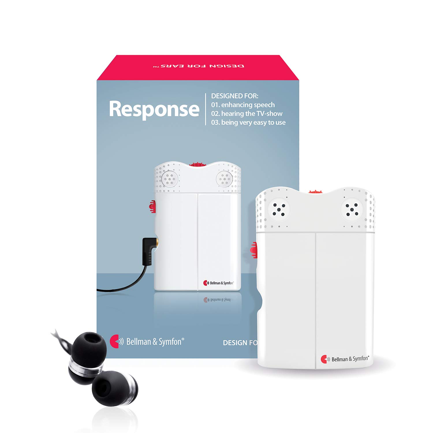 Bellman & Symfon Response Personal Sound Amplifier - Wireless Hearing Aid Device with Earbuds for Seniors - Digital Audio Enhancer for Clear Sound in Noisy Environments, TV Watching & Conversations - Easy to Use Hearing Assistance Solution