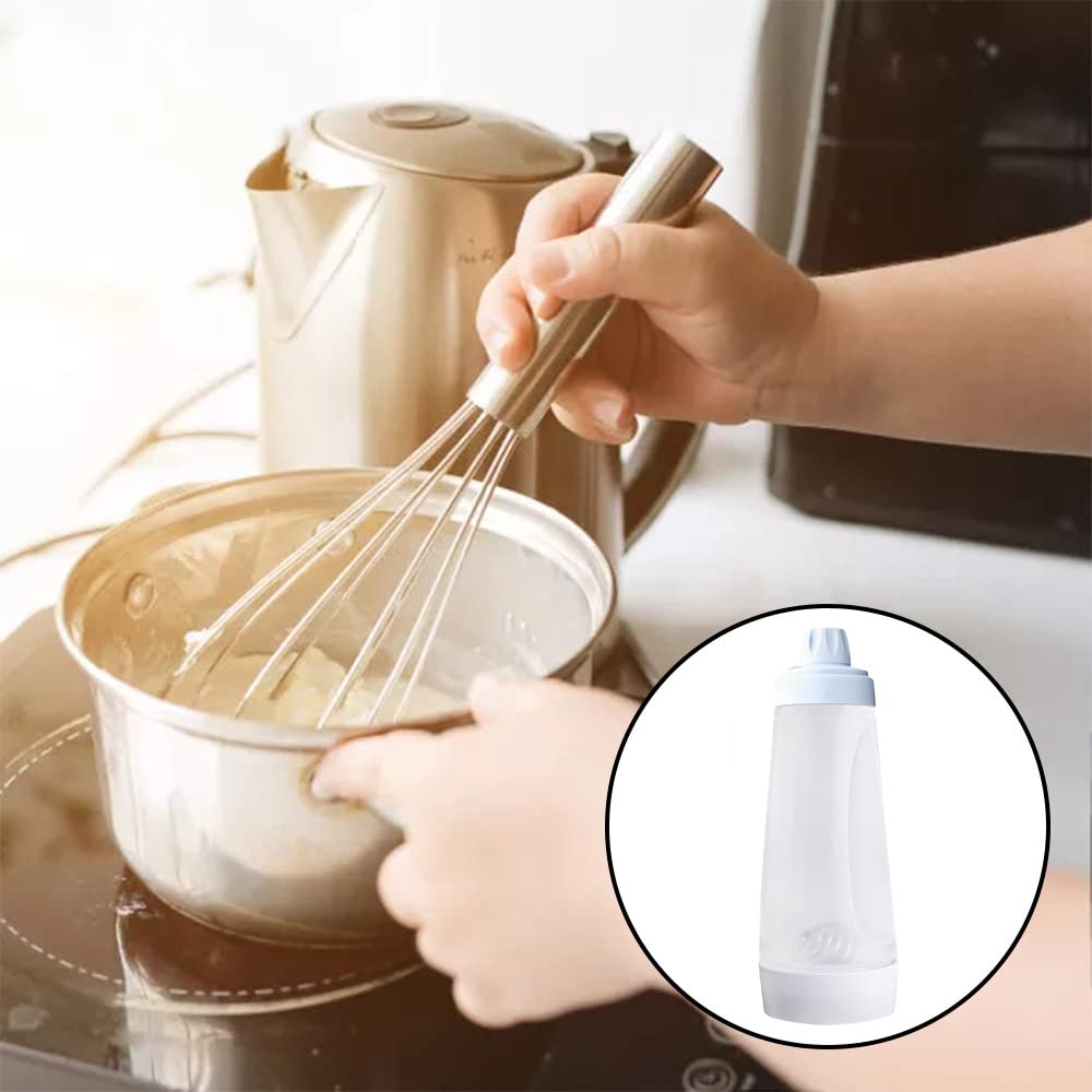 1000ML Batter Mixer with Measurement Scale & Stirring Ball - Handheld Pancake, Waffle, Crepe & Cupcake Batter Dispenser - Perfect for Breakfast Baking & Kitchen Cooking Tools