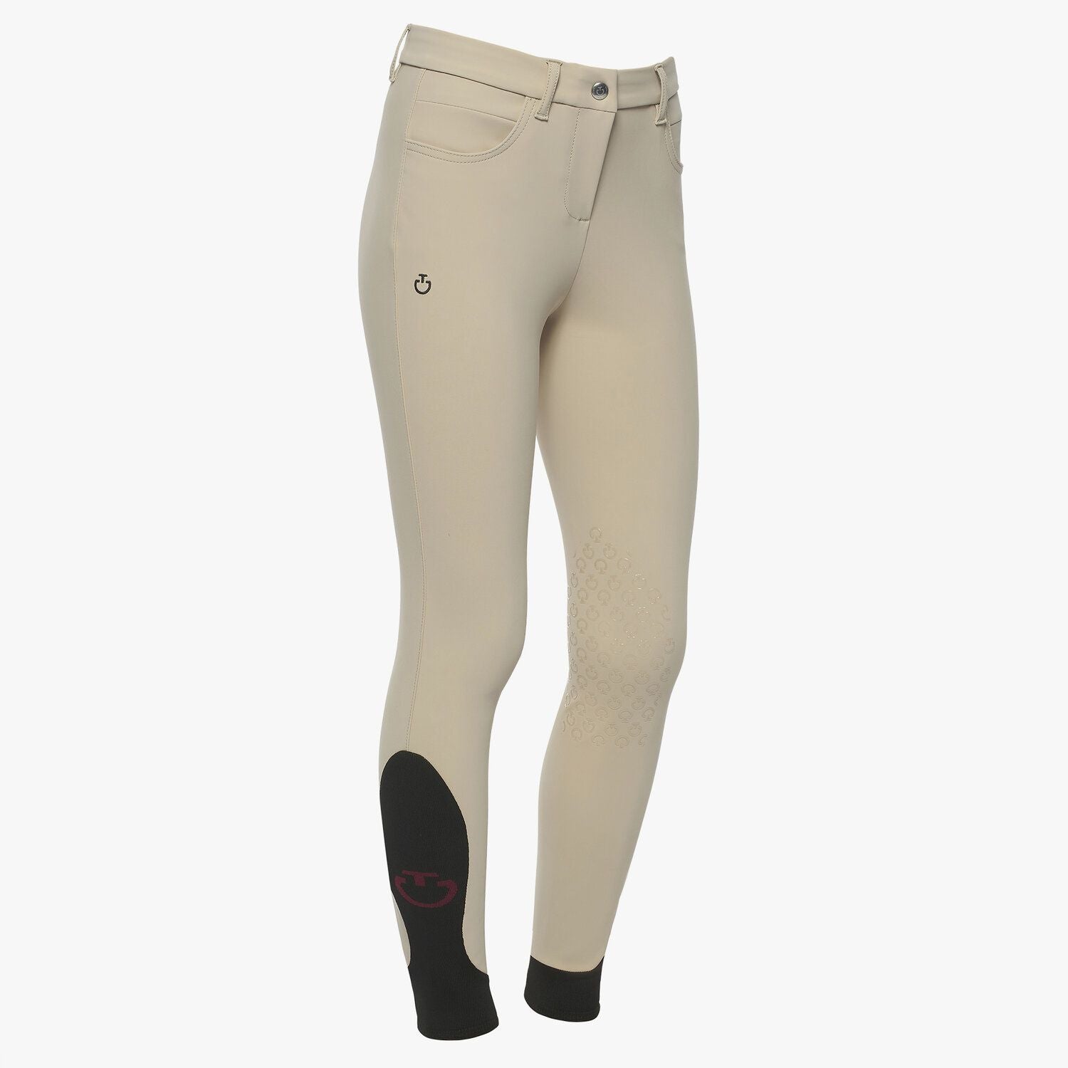 Cavalleria Toscana Kids' CT Logo Grip Breeches - Equestrian Riding Pants for Children - Perfect for Horseback Riding Lessons & Competitions