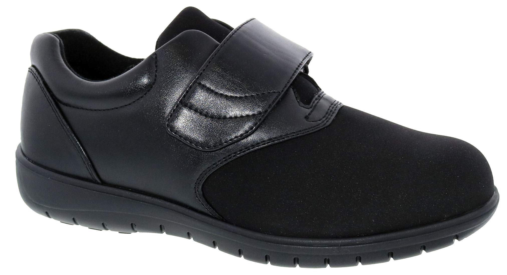 Footsaver Men Rascal 94885 Leather & Mesh Walking Shoes - Comfortable Supportive Sneakers for Walking, Travel & Daily Wear