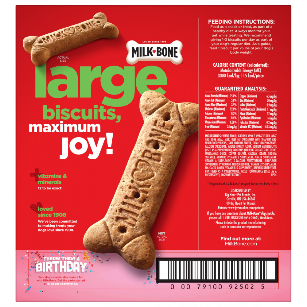 Milk Bone Original Large Dog Biscuits - Crunchy & Nutritious Treats for Large Breed Dogs - Perfect for Training, Rewards & Dental Health