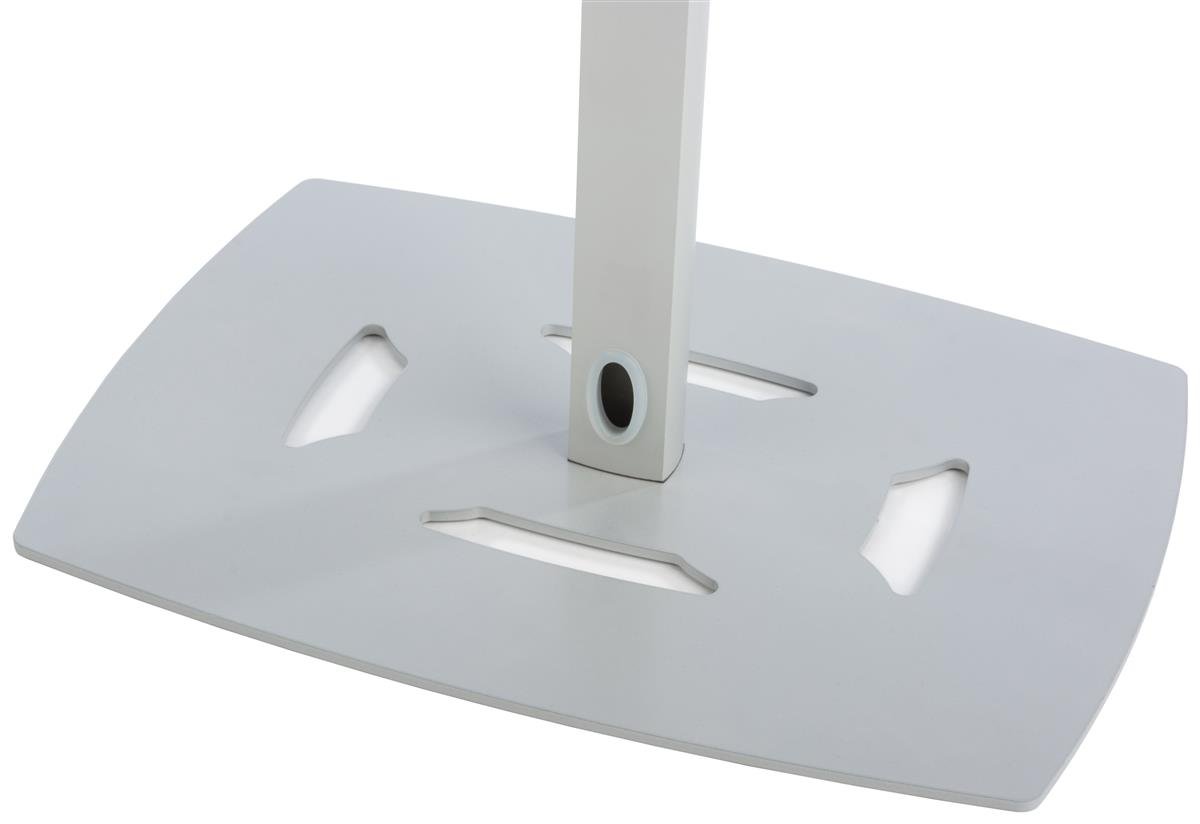 Adjustable Aluminum Floor Stand for iPad & Monitor - VESA 75x75/100x100mm - Secure Silver Stand for Home Office, Studio & Retail Displays