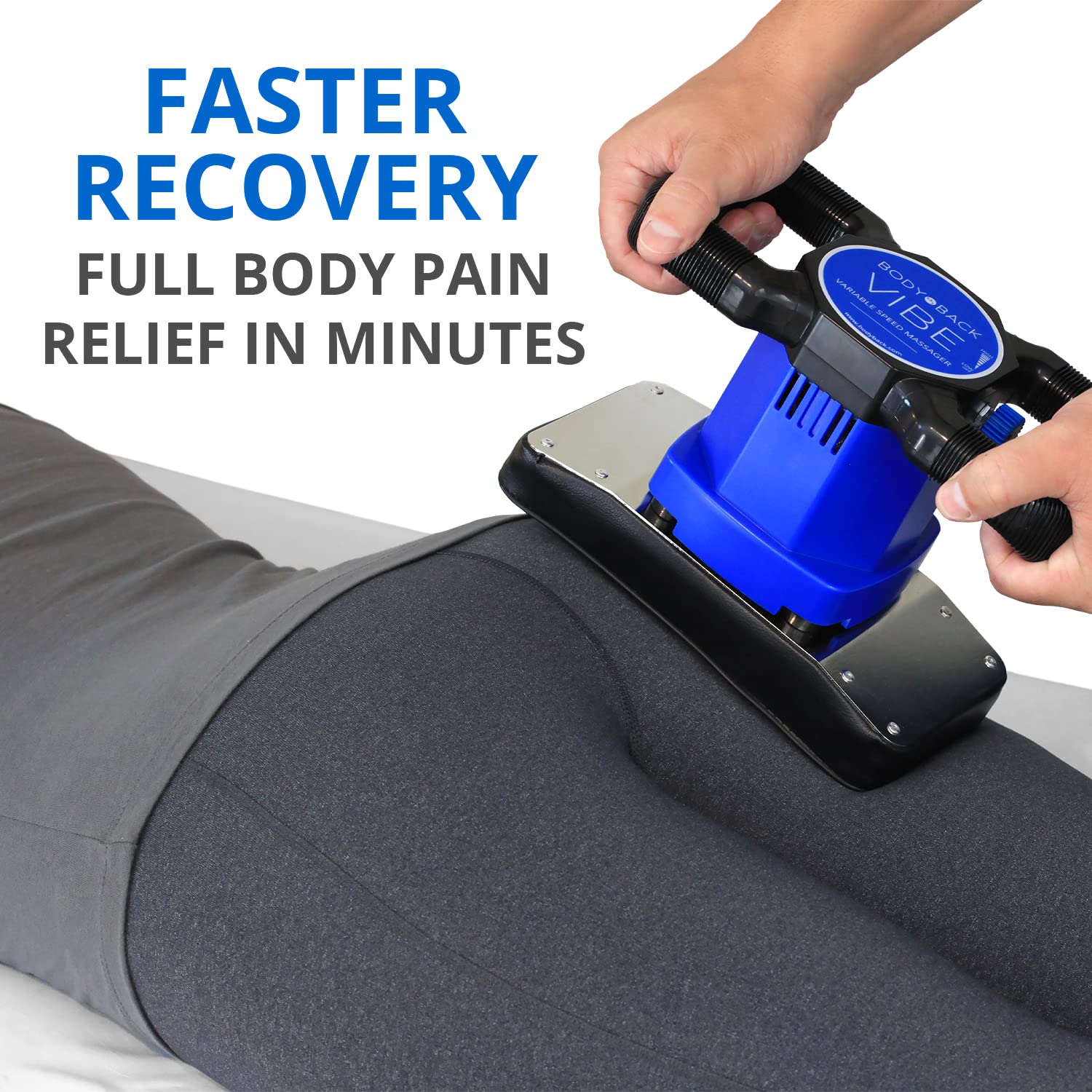 Body Back Vibe 2.0 Handheld Massager - Adjustable Speed Deep Tissue Massage for Back Pain Relief & Muscle Recovery - Chiropractic Therapy Tool for Relaxation at Home, Office or Gym - Portable Electric Massager for Neck, Shoulder & Full Body