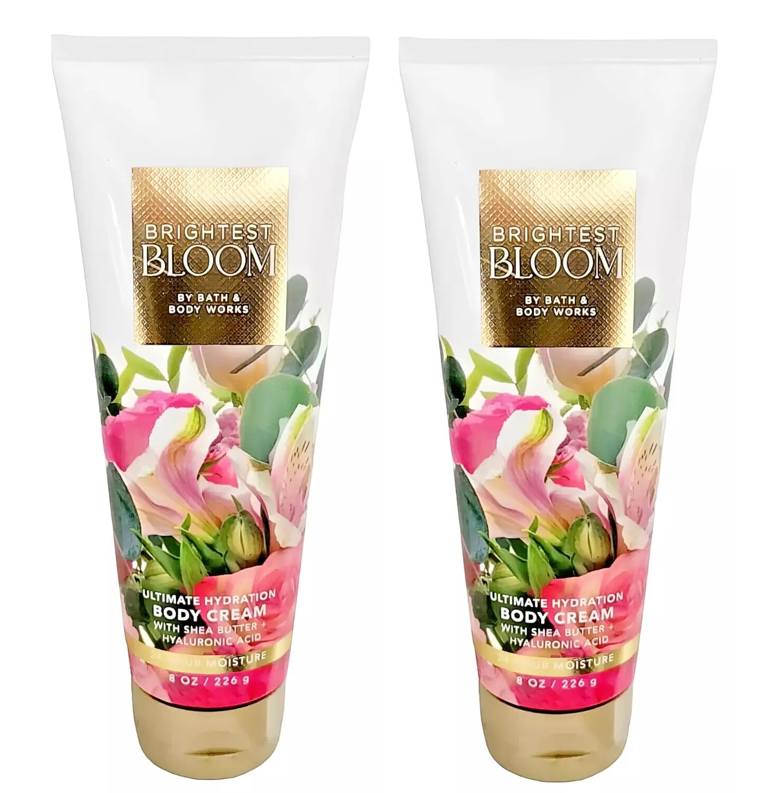 Bath & Body Works Brightest Bloom Ultimate Hydration Body Cream - 8oz (2-Pack) | Deep Moisturizing Lotion for Dry Skin | Perfect for Daily Use & Gift Giving