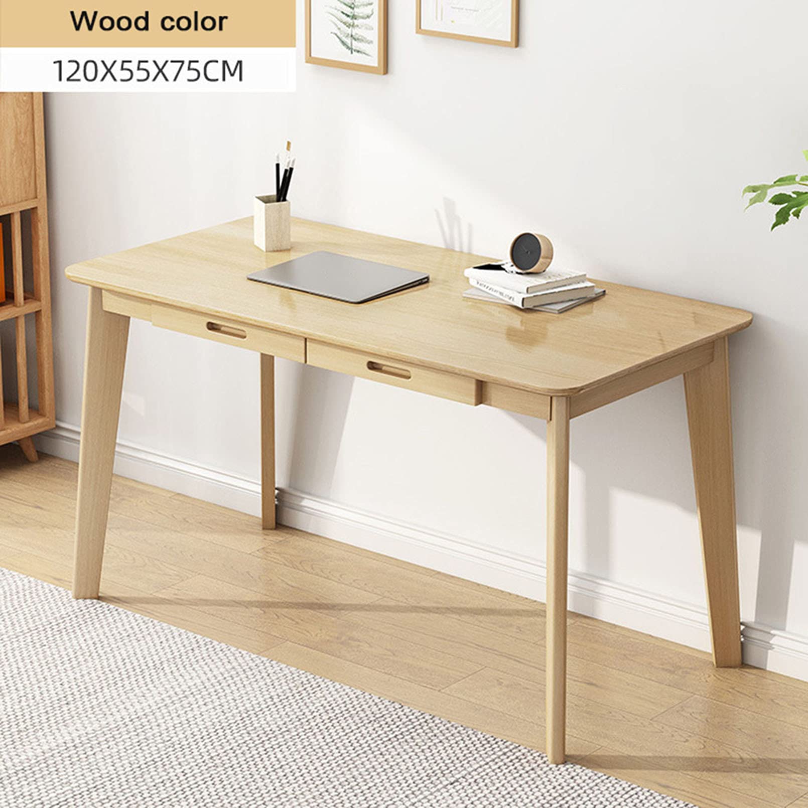 Home Office Computer Desk with Hutch & Drawers, Wooden PC Laptop Workstation for Students, Study & Writing, Perfect for Small Spaces & Bedrooms