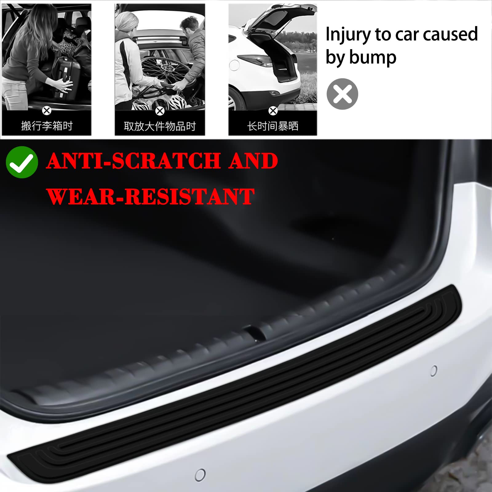 Premium Rear Bumper Protector - Self-Adhesive Viscose Natural Rubber Guard for Most Car Models | Durable Exterior Accessory for Parking & Scratch Protection