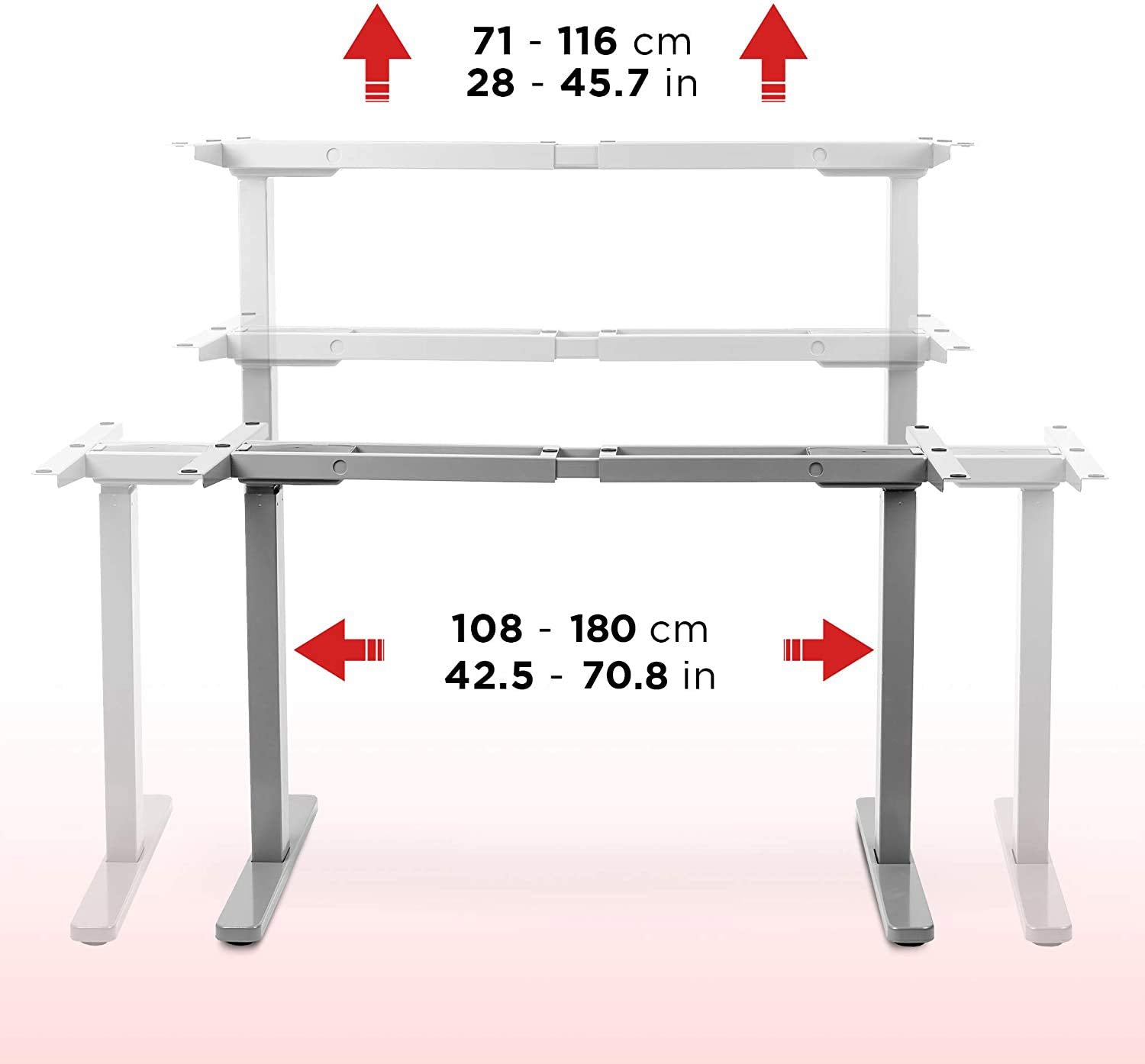 **Duronic TM22 GY Manual Height Adjustable Sit Stand Desk Converter - Ergonomic Riser Workstation for Office & Home, Laptop & Monitor Stand (Grey, Frame Only) - Perfect for Home Office, Remote Work & Workspace Ergonomics**
