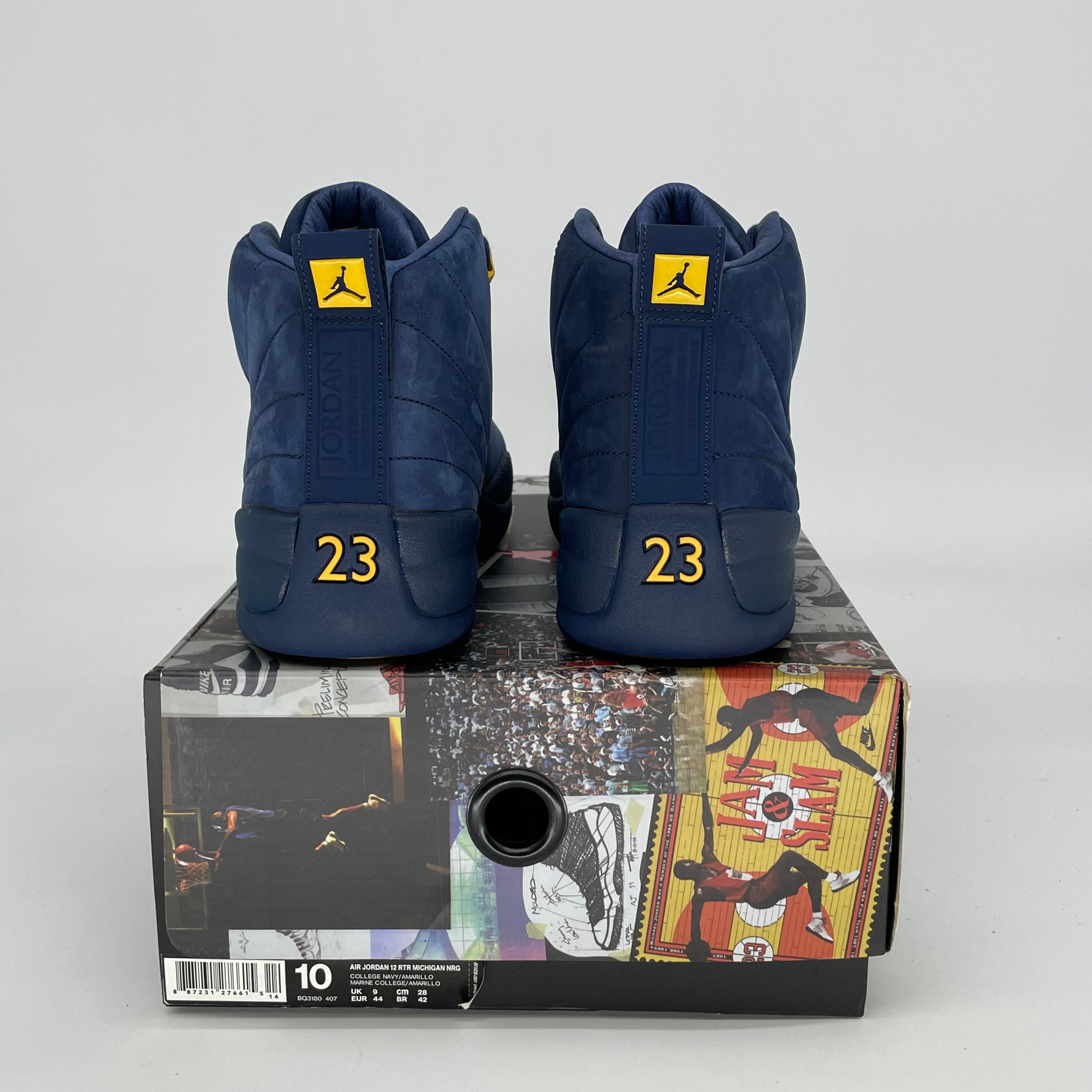 AIR JORDAN 12 Michigan Basketball Shoes - Men's Size 10/Women's Size 11.5 (BQ3180-407) - Retro Sneakers for Sports, Casual Wear & Sneaker Collection