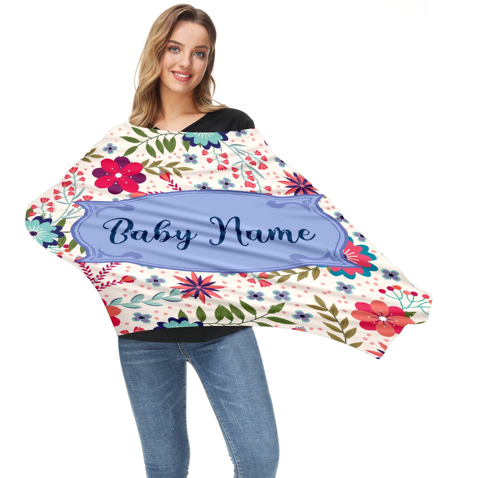 Soft Stretchy Baby Car Seat Cover & Nursing Scarf - Universal Infant Carrier Canopy for Stroller, Car Seat & Breastfeeding - Perfect for New Moms On-The-Go