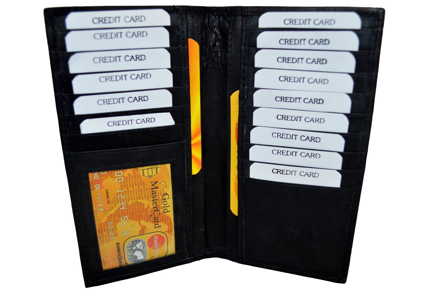 LB LEATHERBOSS Genuine Leather Checkbook & Credit Card Holder Wallet - Slim RFID Blocking Bifold Wallet for Men & Women - Perfect for Business, Travel, and Everyday Use