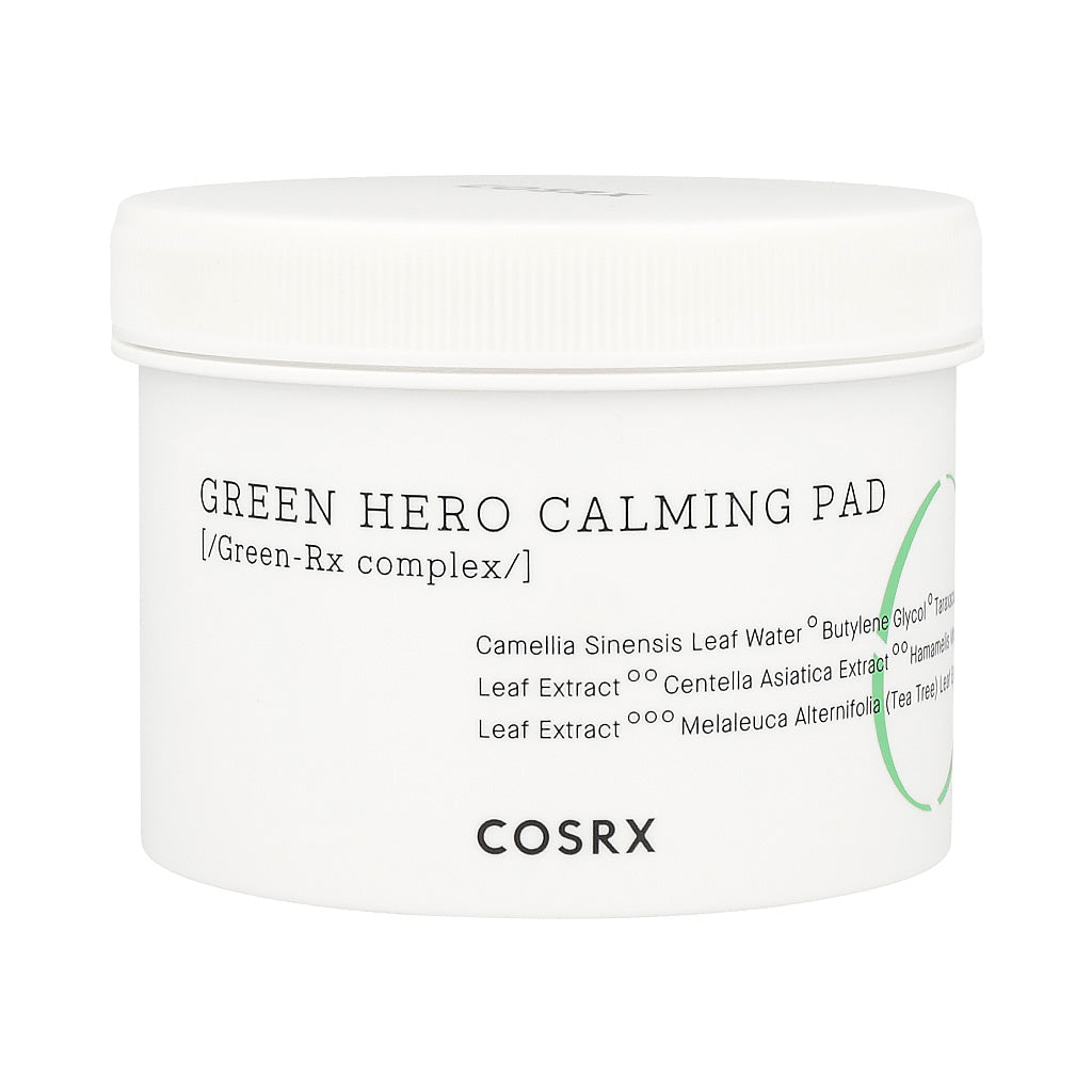 COSRX One Step Green Hero Calming Pads - 70 Count | Korean Exfoliating Pads for Sensitive Skin | Alcohol-Free, Soothing Facial Toner Pads for Acne & Redness Relief | Perfect for Daily Skincare Routine & Travel