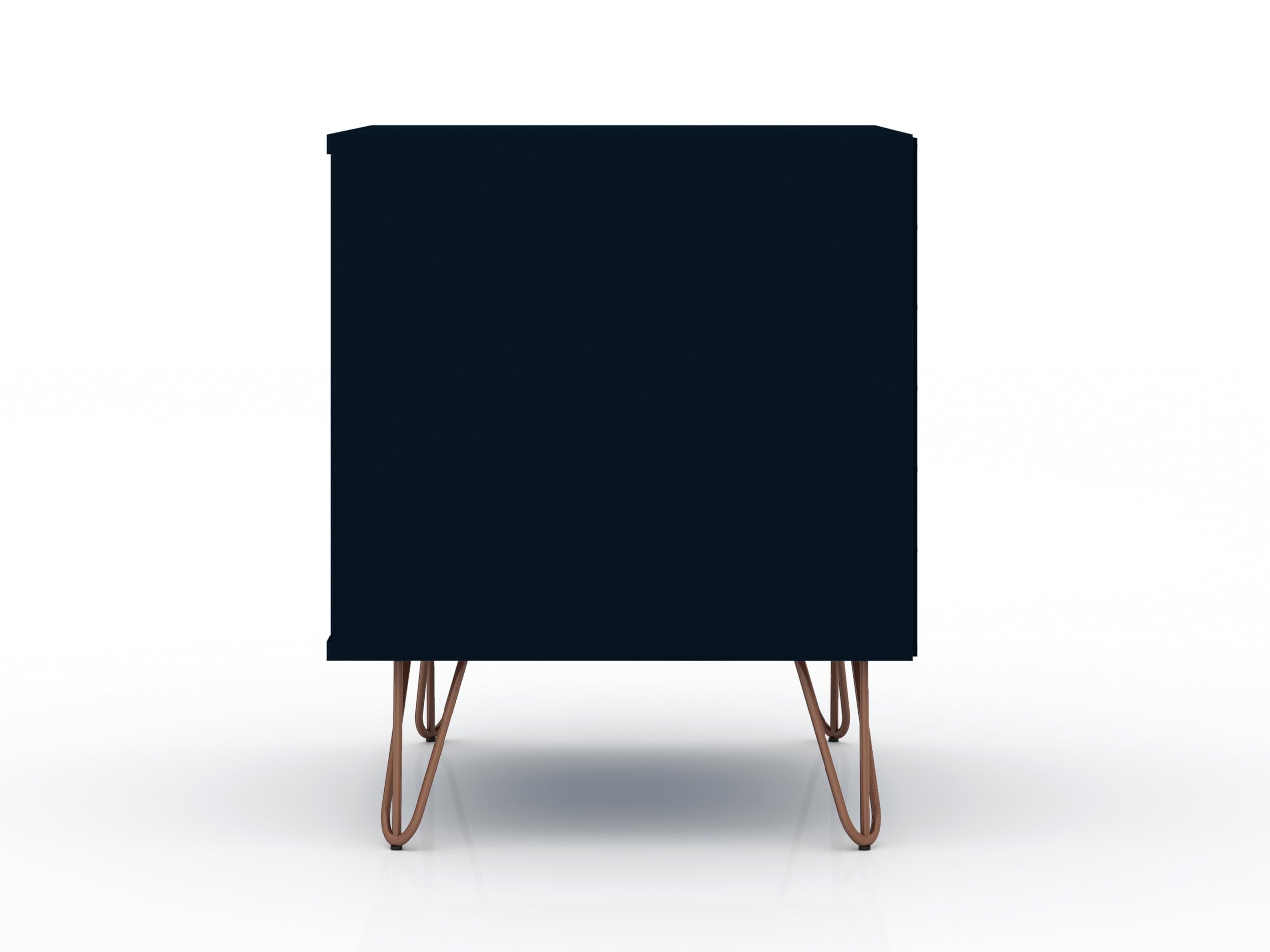Mid Century Modern Nightstand with Drawer & Cubby - Minimalist Bedside Table for Bedroom & Living Room - Storage Organizer Display Shelf - Midnight Blue - Perfect for Small Spaces & Apartment Decor
