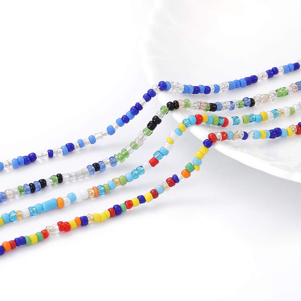 Colorful Beaded Mask Lanyard for Glasses - 4PCS Set for Men & Women