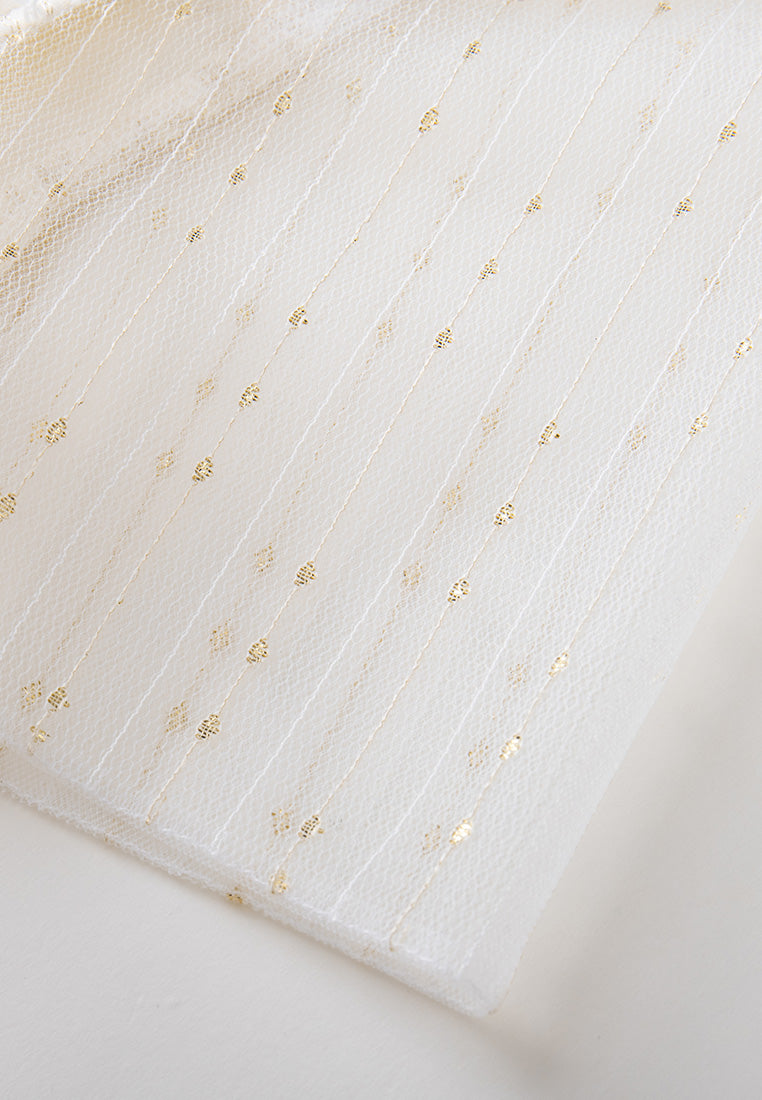 Embellished Crystal Detail Panelled Mesh Dress - Elegant Evening Gown for Parties, Weddings & Special Occasions