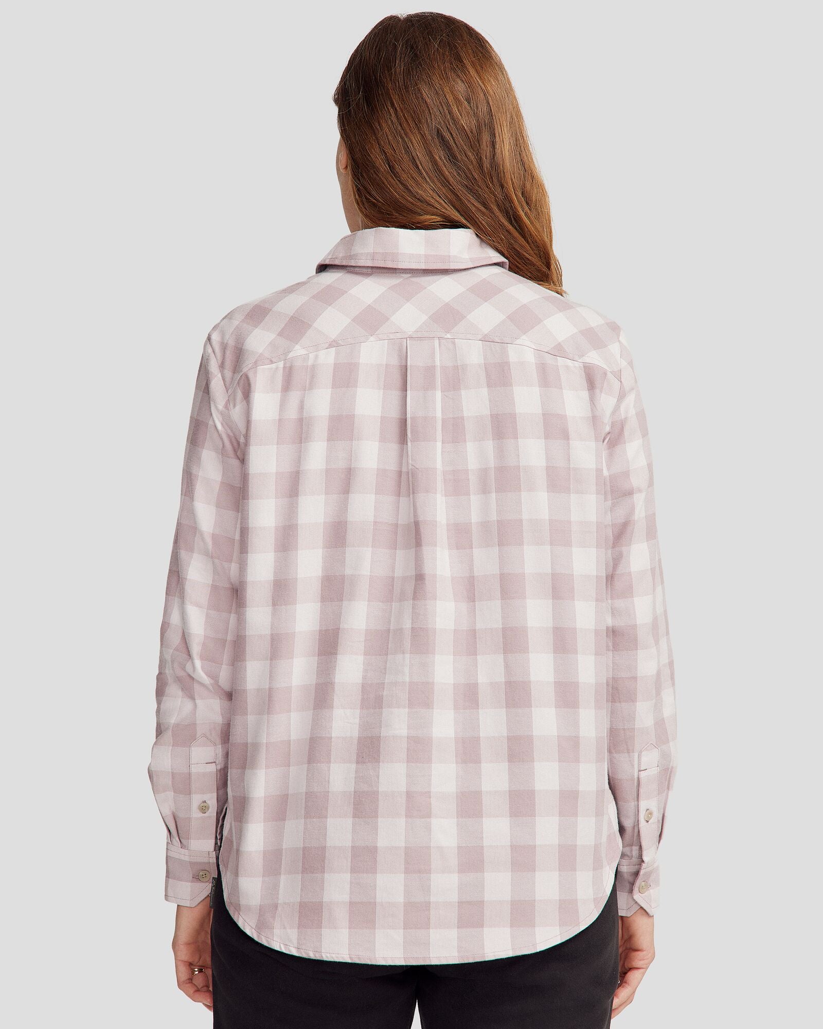 Women's Fyfe Long Sleeve Shirt - Thistle Gingham Plaid Top for Casual Wear & Office Outfits | Stylish Fall & Winter Fashion