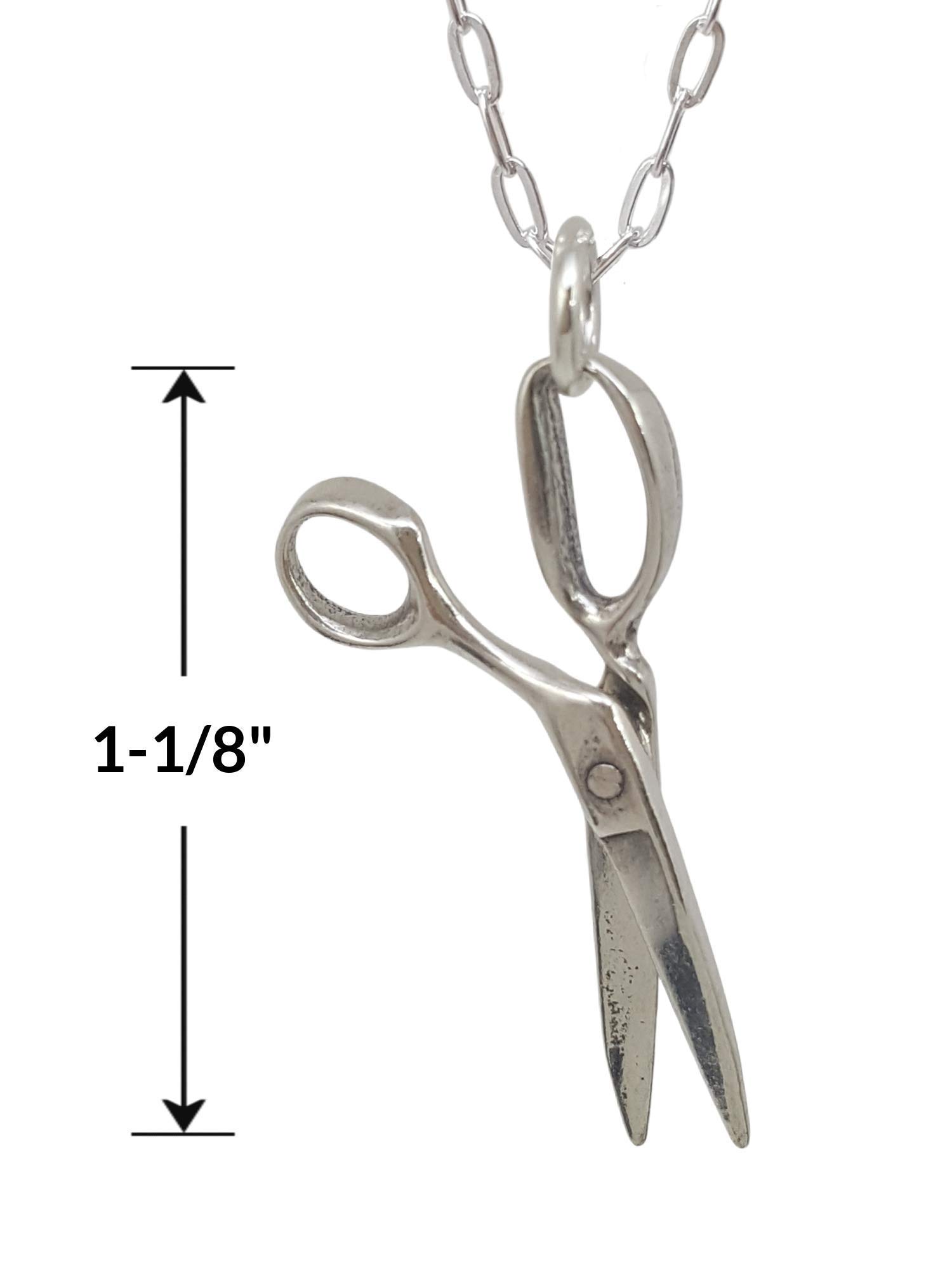 3D Sterling Silver Scissors Charm Necklace - 18 Inch Adjustable Chain - Perfect for Jewelry Making, Sewing Enthusiasts & Fashion Accessories
