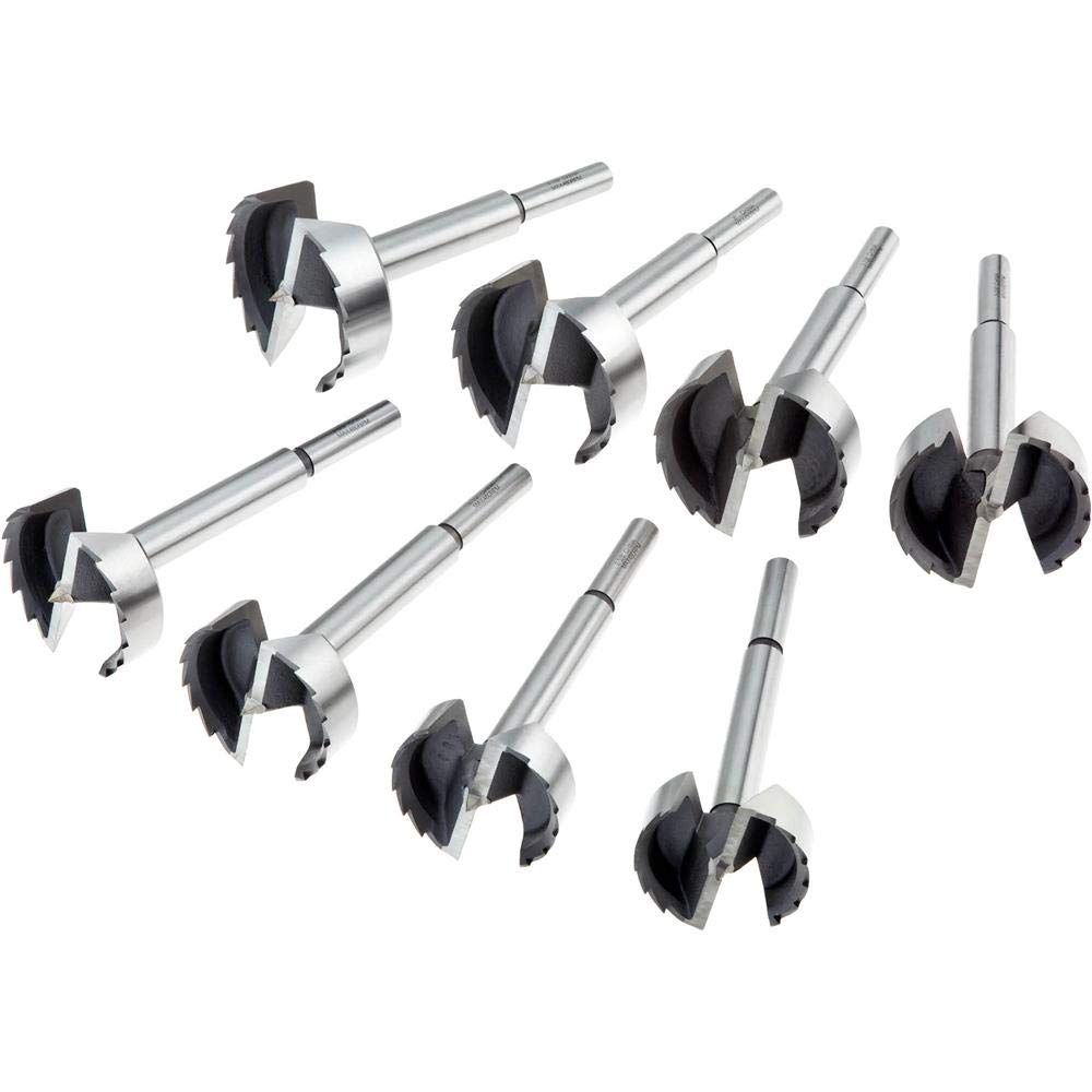 Steelex D1029 8-Piece Forstner Bit Set - Premium Woodworking Drill Bits for Smooth, Clean Holes - Perfect for Cabinetry, Furniture Making & DIY Projects