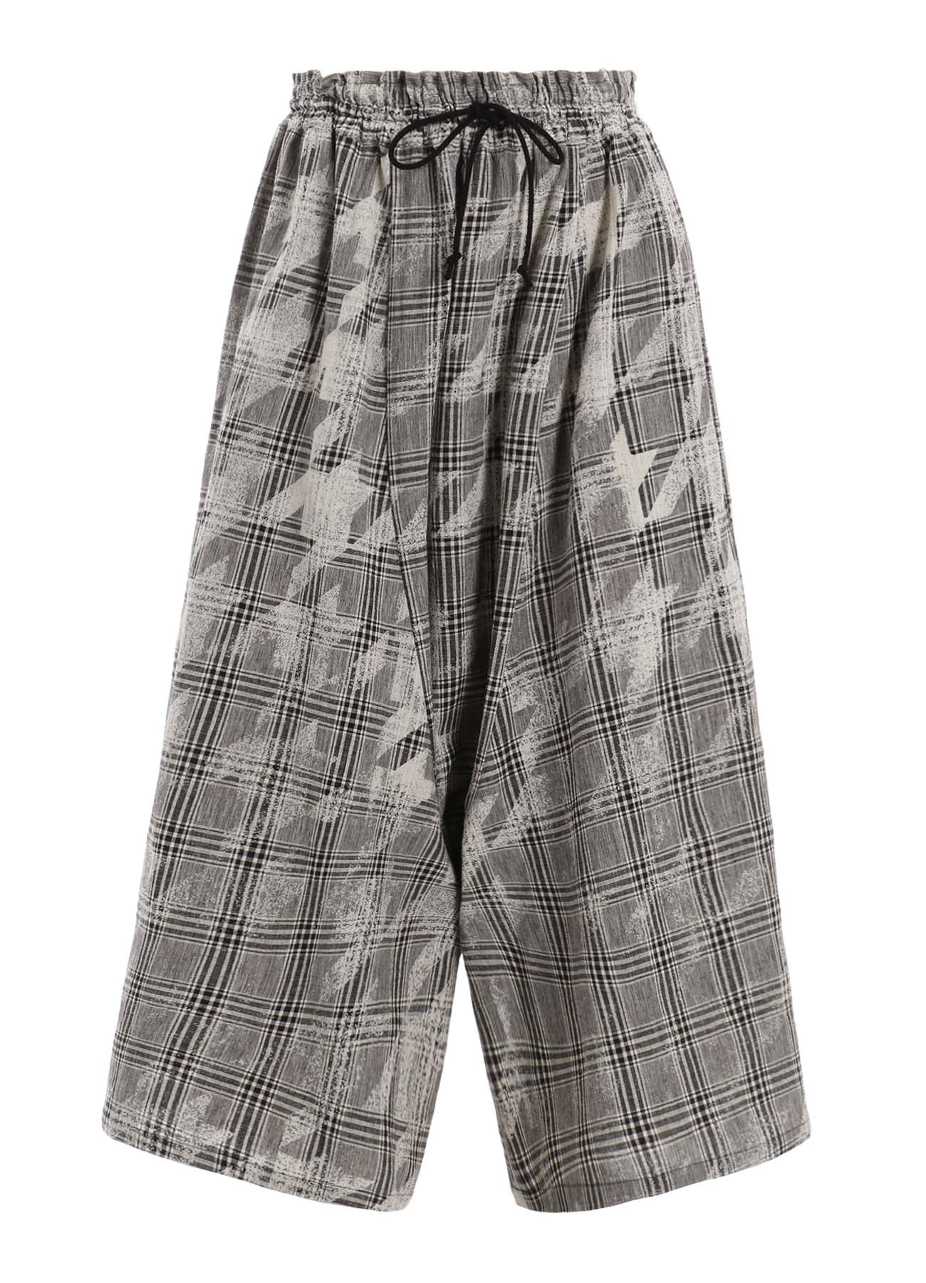 Stylish Cotton Linen Plaid Houndstooth Gathered Pants for Women - Comfortable & Trendy Casual Trousers for Office, Travel and Everyday Wear