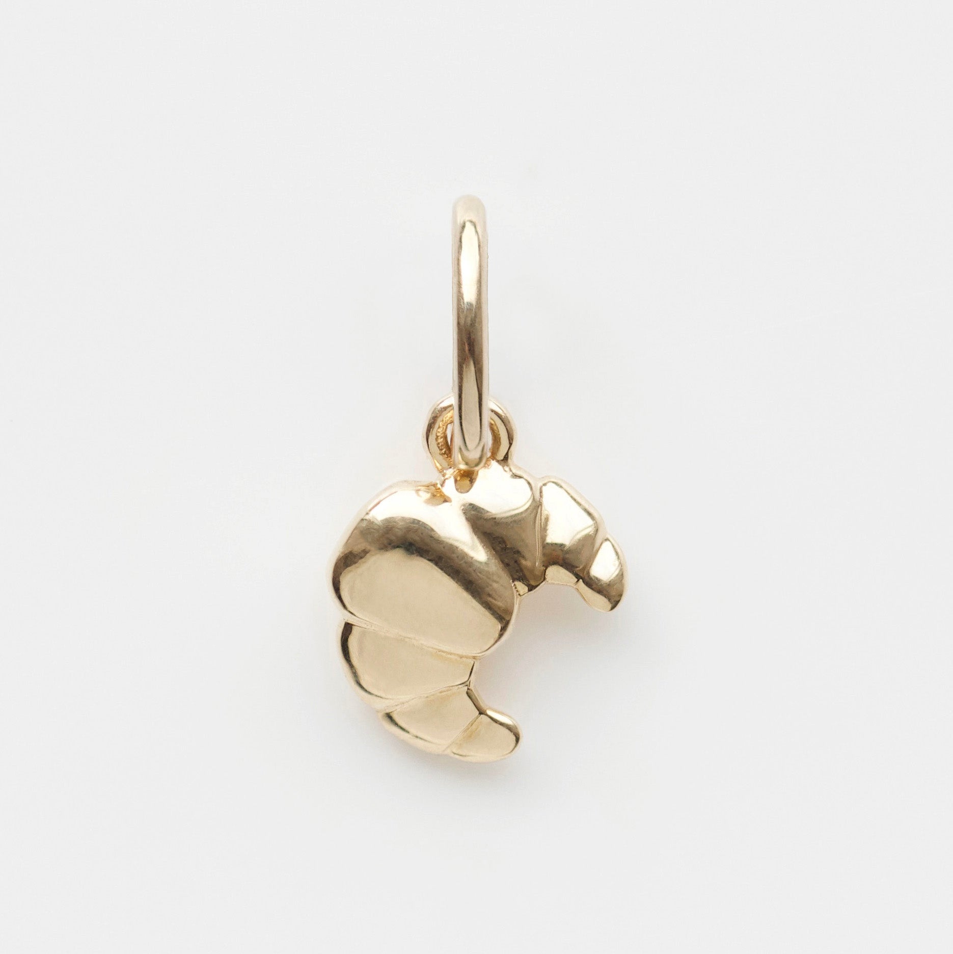 9K Solid Yellow Gold Croissant Charm - Perfect for Necklaces, Bracelets & Jewelry Making - Gift for Bakers & Food Lovers