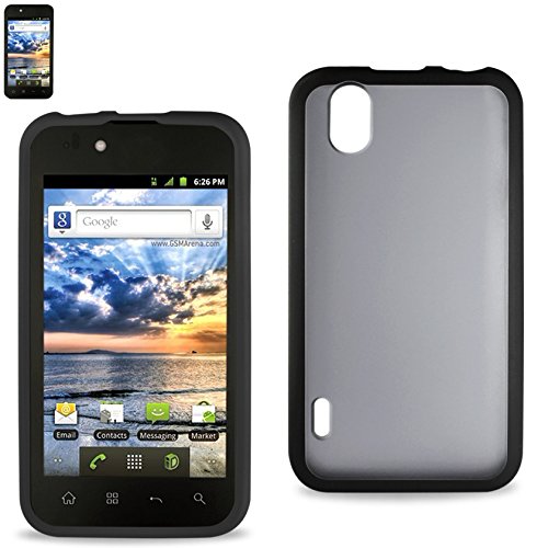 Reiko PP-LGLS855BK Hybrid Gummy PC/TPU Slim Protective Case for LG Marquee LS855 - Shockproof & Scratch Resistant Phone Cover - 1 Pack Black - Perfect for Daily Use, Travel & Outdoor Activities