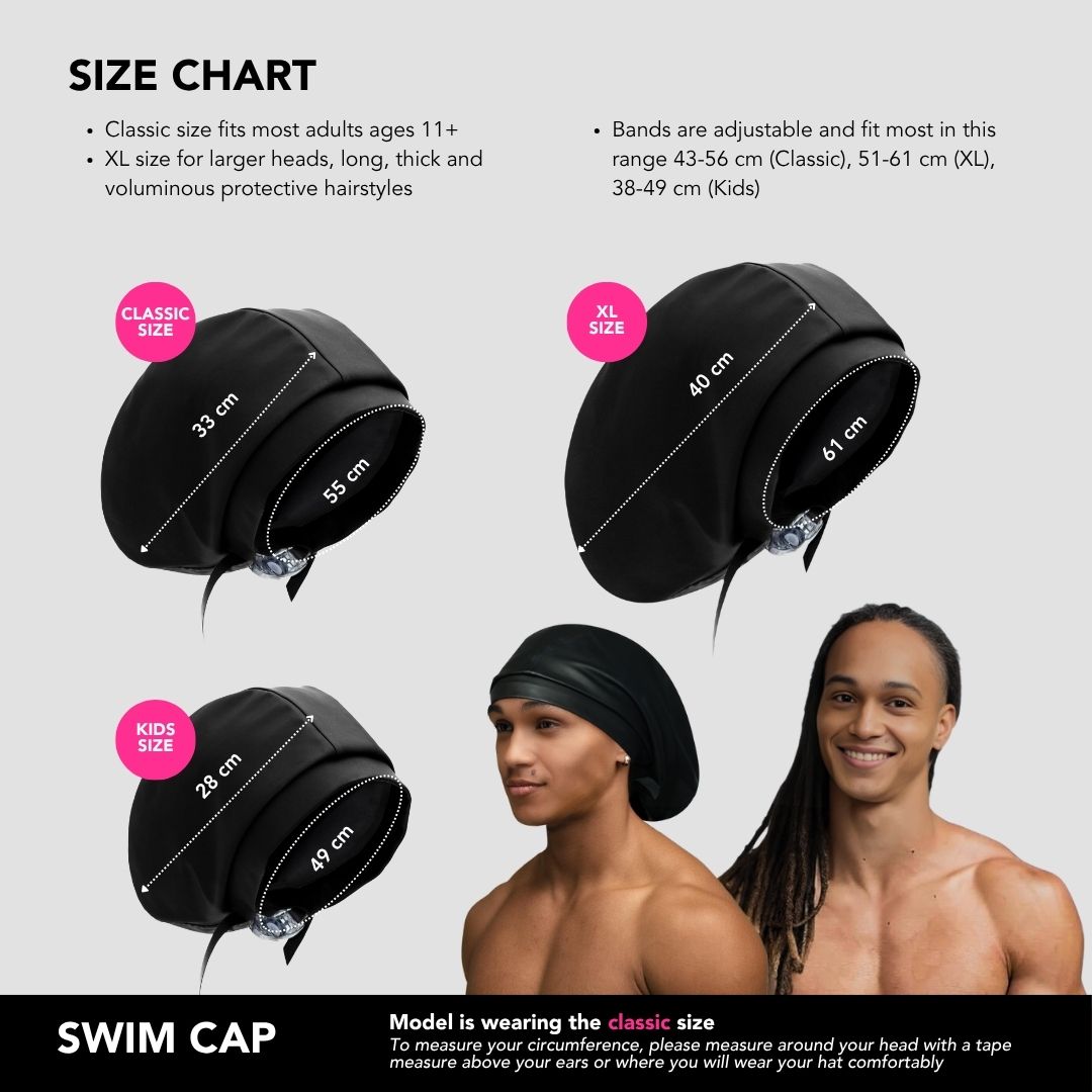 Waterproof Adjustable Men's Swim Cap with Satin Lining - Hair Protection for Swimming, Surfing & Water Sports