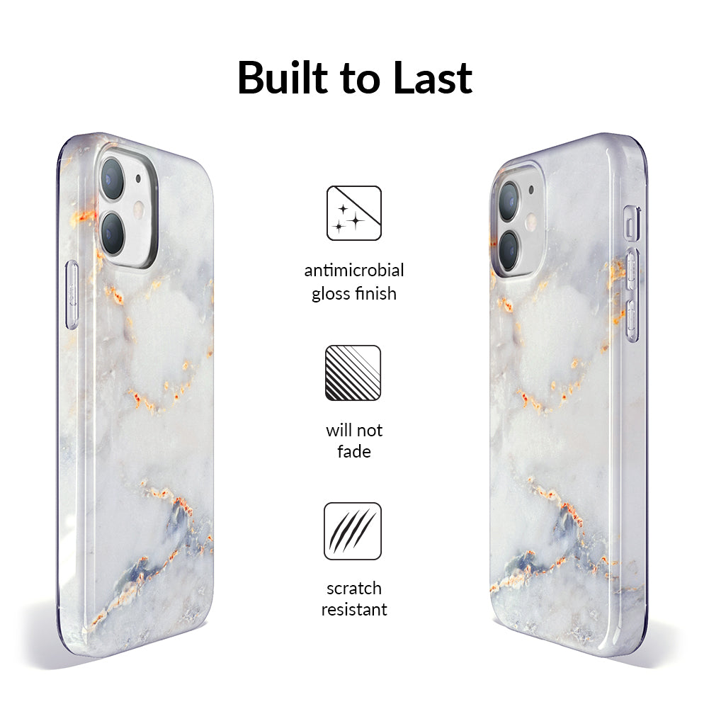 Premium Gray Clouds Marble Pattern iPhone Case - Slim Protective Cover for iPhone 12/13/14/15 Pro Max - Stylish & Durable for Everyday Use, Work & Travel