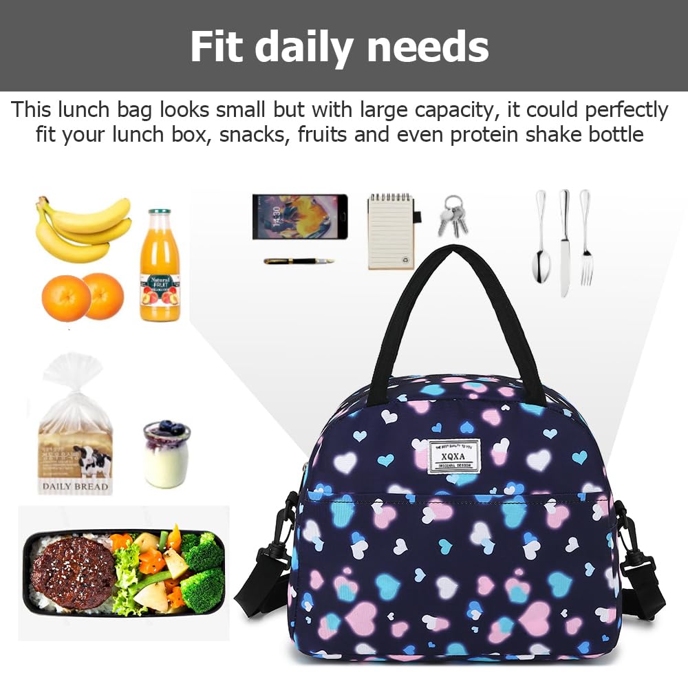XQXA Reusable Insulated Lunch Bag - Water Resistant Cooler Tote for Men & Women - Perfect for Work, Office, Picnic, Beach, Travel & Outdoor Activities