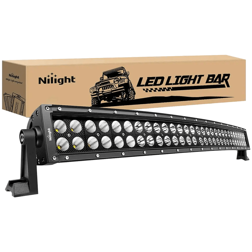 32 Inch 180W Double Row Black Curved LED Light Bar - Spot Flood Combo for Off-Road Trucks, ATVs, UTVs & Boats - Waterproof Dustproof for Outdoor Adventures