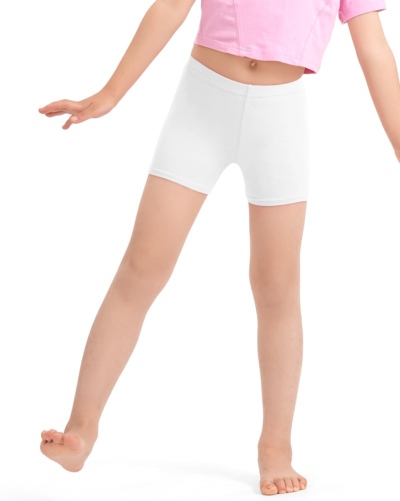3 Pack Girls Bike Shorts - Cotton Cartwheel Shorts for Kids, Basic Under Dress Shorts, Comfortable Biker Shorts for Running, Dance, Gymnastics & Playtime
