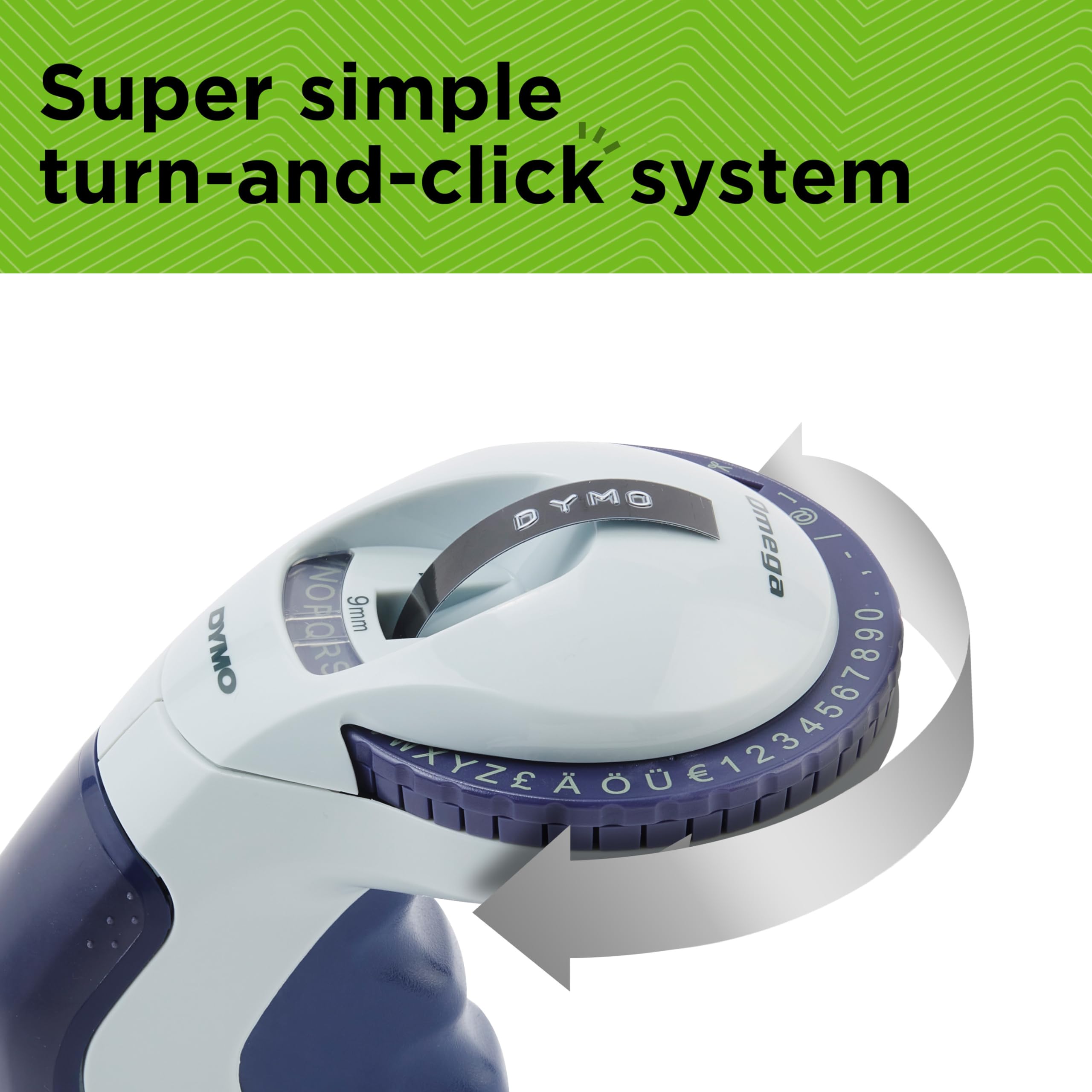 DYMO Embossing Label Maker Starter Kit with 3 Label Tapes - Compact & Ergonomic Design with Turn Click Wheel - Perfect for Home Organization, DIY Projects, Crafting & Office Use (Compatible with £/€, Ä, Ö & Ü Characters)