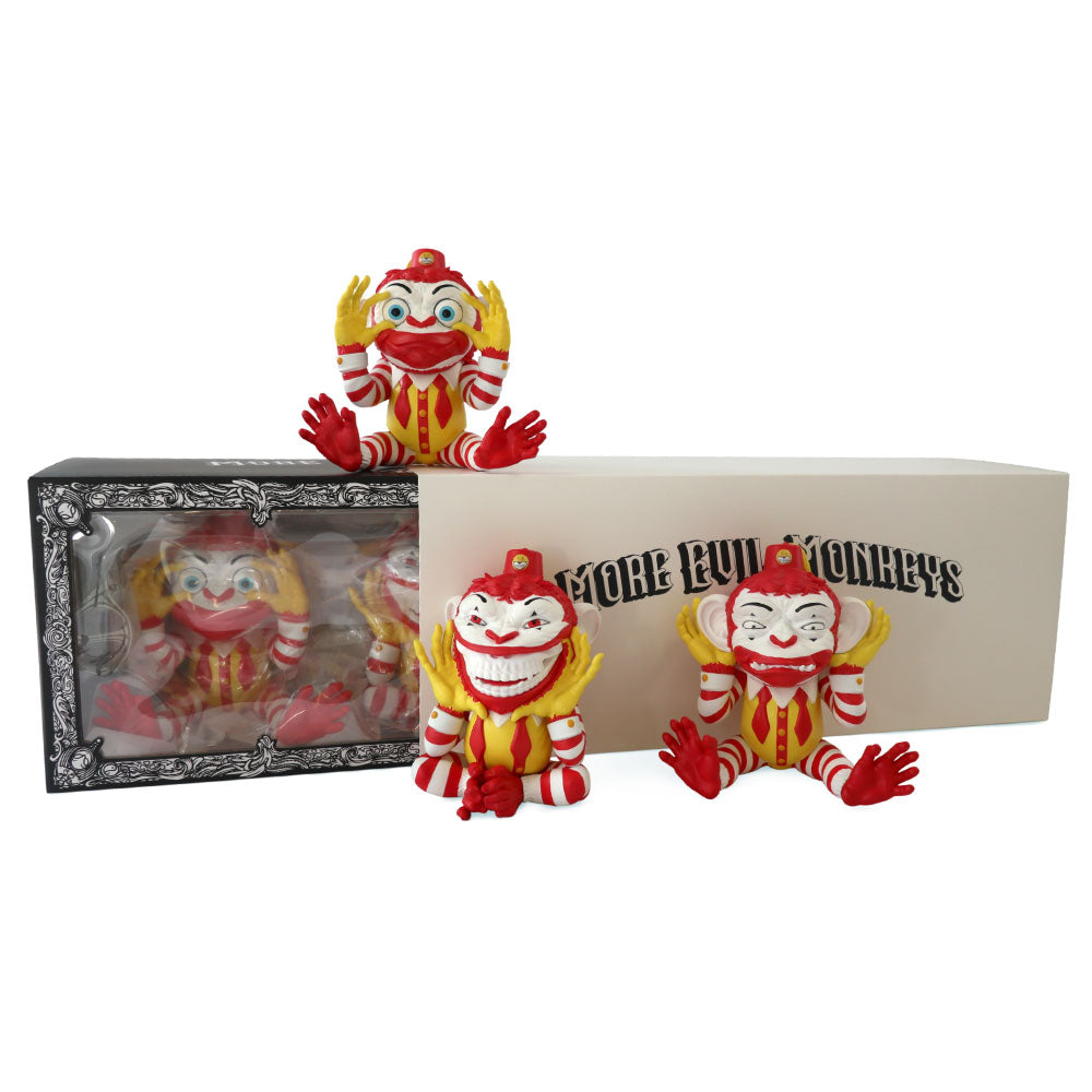Ronald More Evil Monkeys 3-Piece Set - Spooky Decor for Halloween, Themed Parties & Prank Gifts